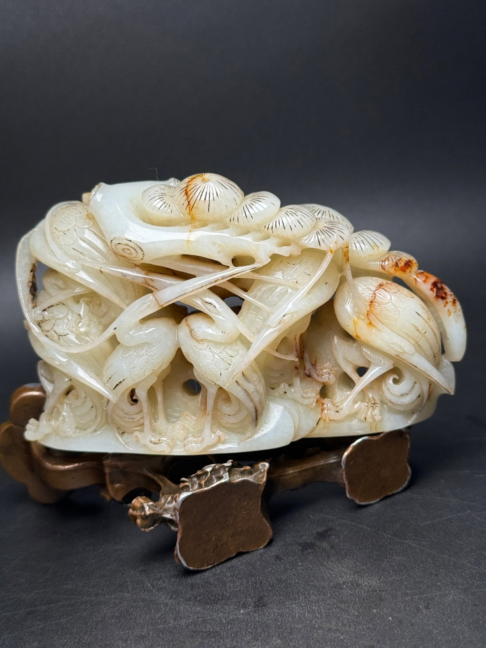 An Exquisite White Jade Crane Pattern Ornament - 7