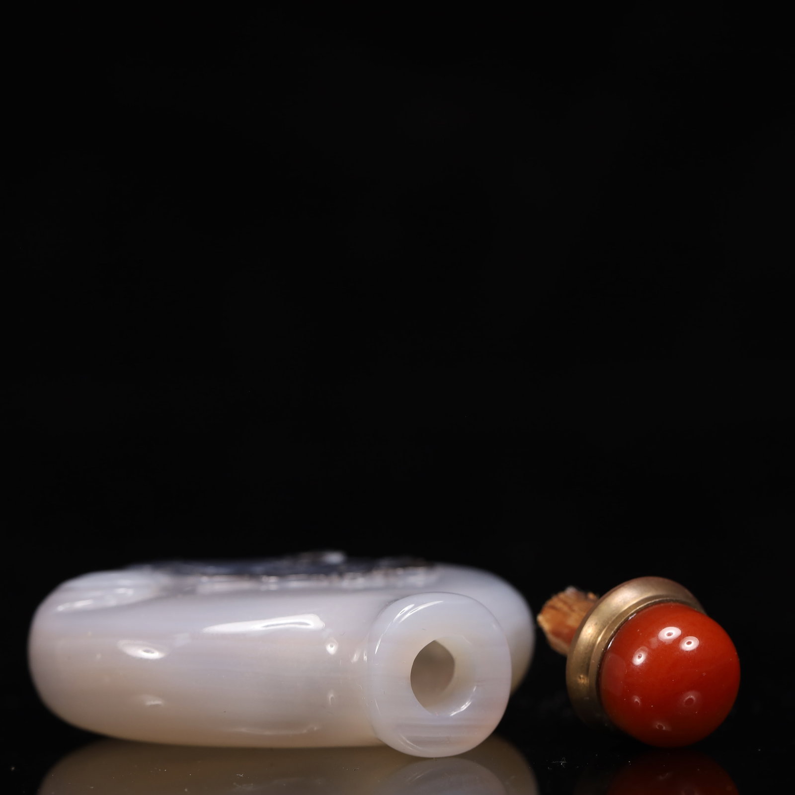 An Exquisite Agate Pine and Bird Pattern Snuff Bottle - 8