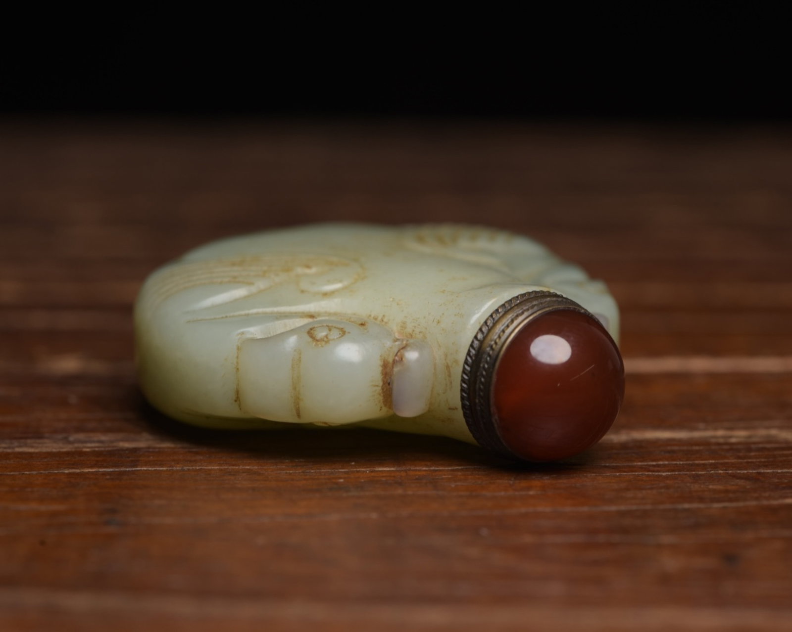 An Exquisite White Jade Phoenix Pattern Snuff Bottle - 6