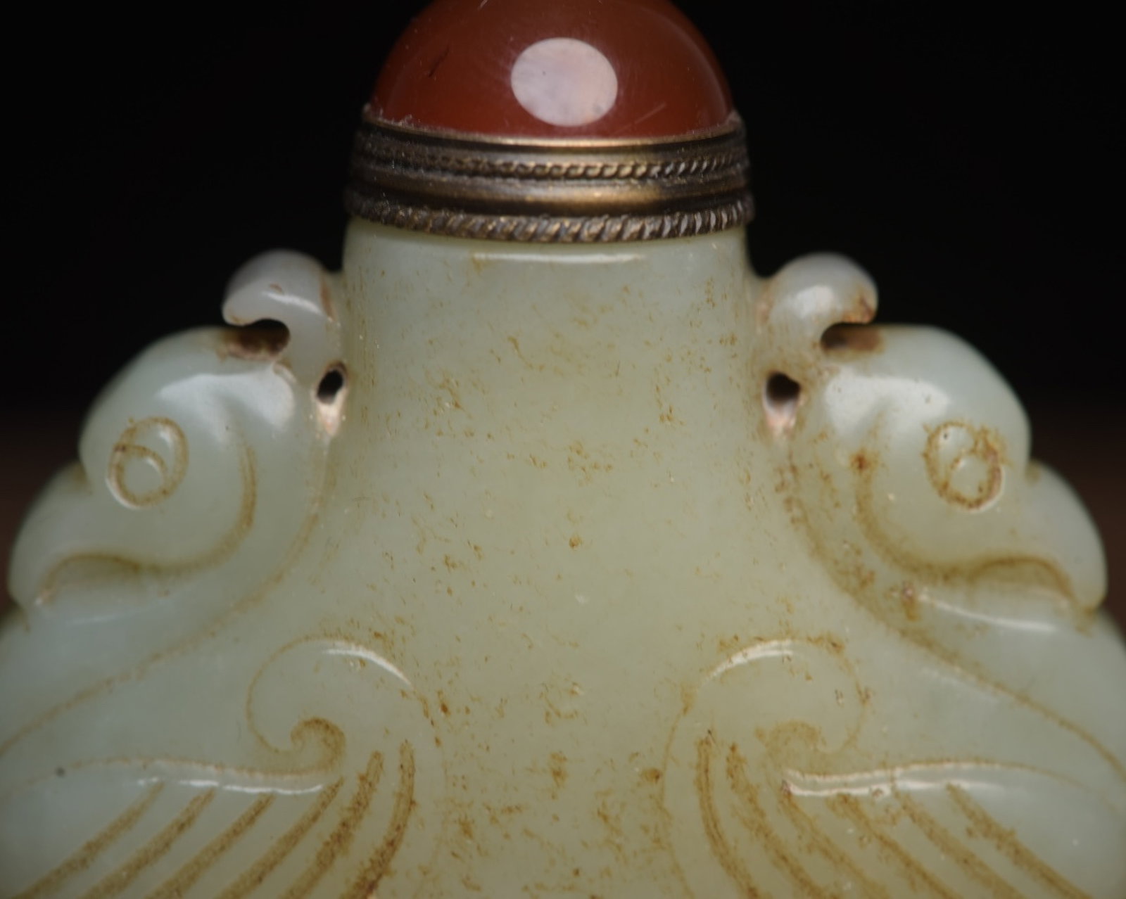 An Exquisite White Jade Phoenix Pattern Snuff Bottle - 7