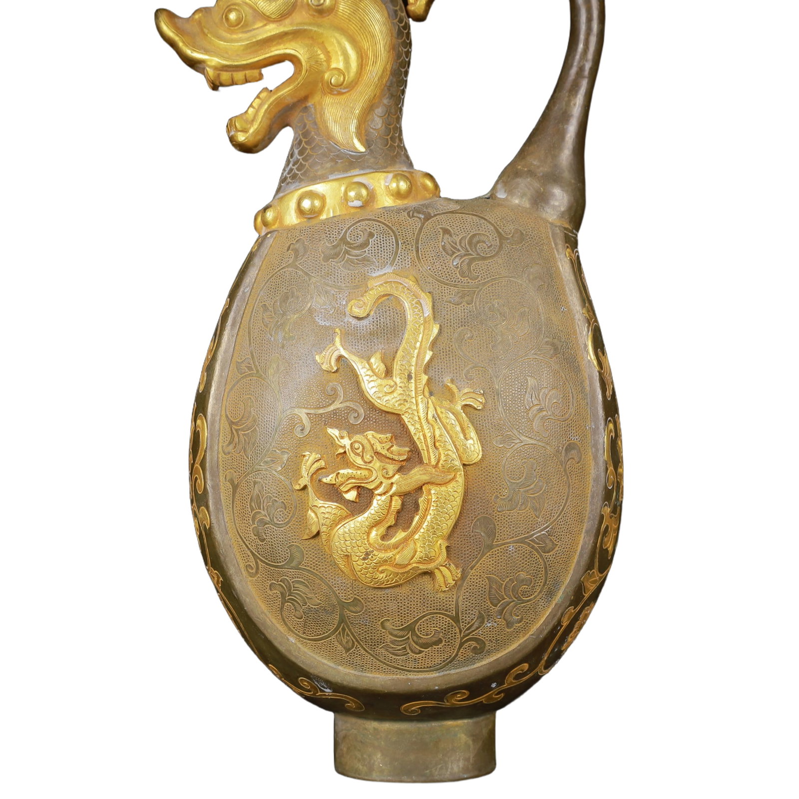An Exquisite Gilt Silver Dragon Pattern Ewer - 9