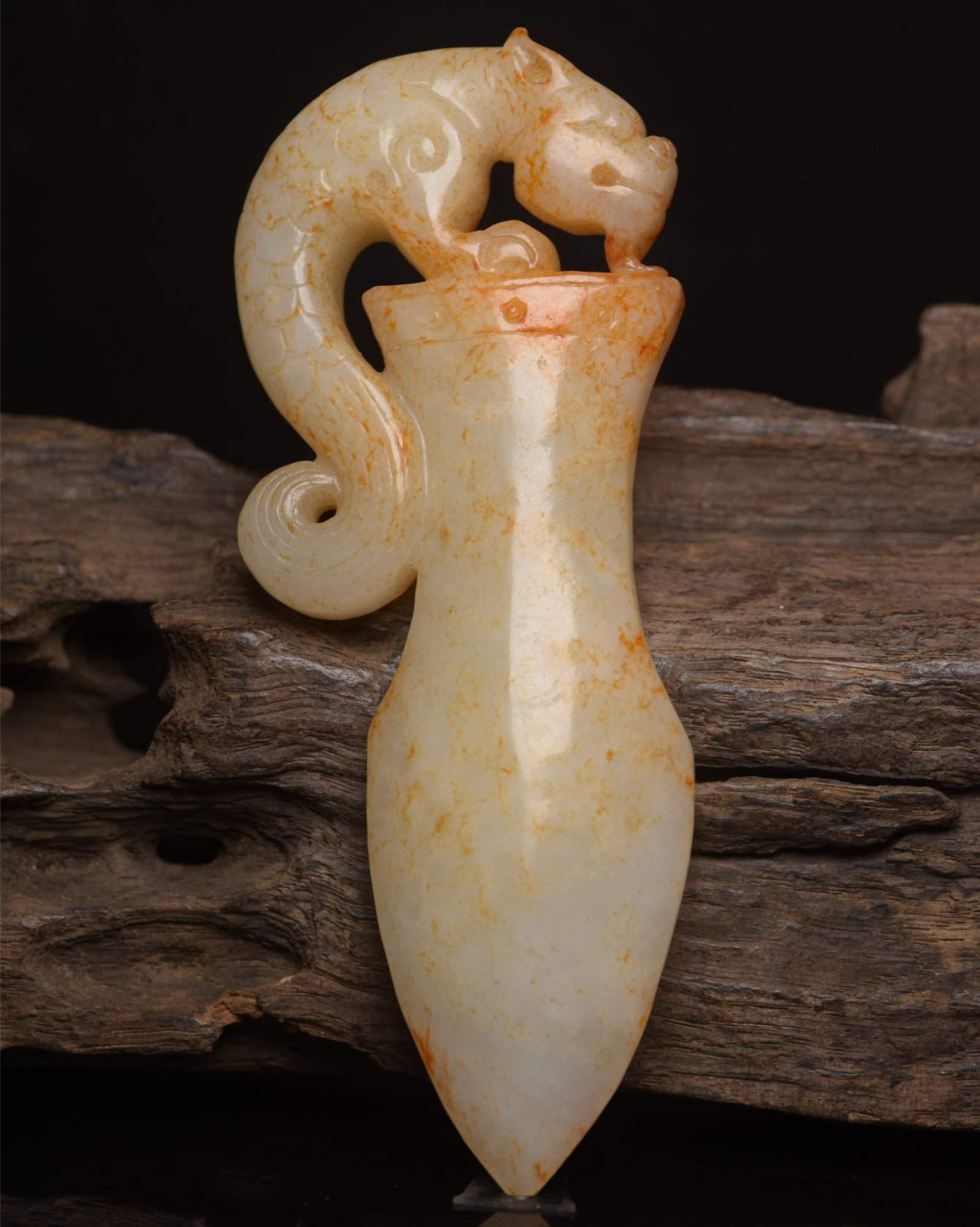 An Exquisite White Jade Dragon Pattern Sword - 2