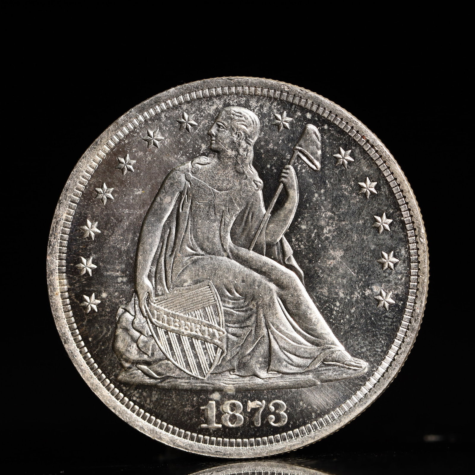 USA One Dollar 1873 Coin: American coin. IN GOD WE TRUST / LIBERTY / 1873 / UNITED STATES OF AMERICA / ONE DOL. Weight:26.9g.