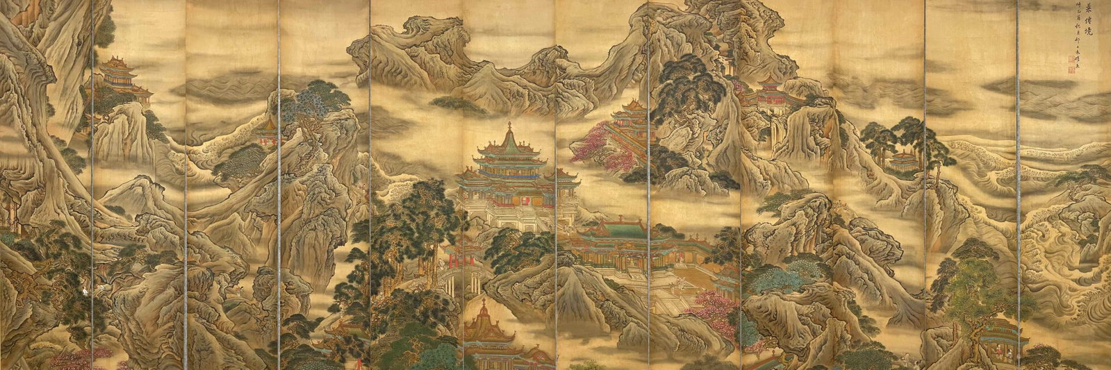 A Set of Chinese Vertical Scroll Ink Painting of Landscape and Figure on Silk: A Set of Chinese Vertical Scroll Ink Painting of Landscape and Figure on Silk,Yuan Yao,Size:189inx72in 一套中国水墨绢本山水人物&