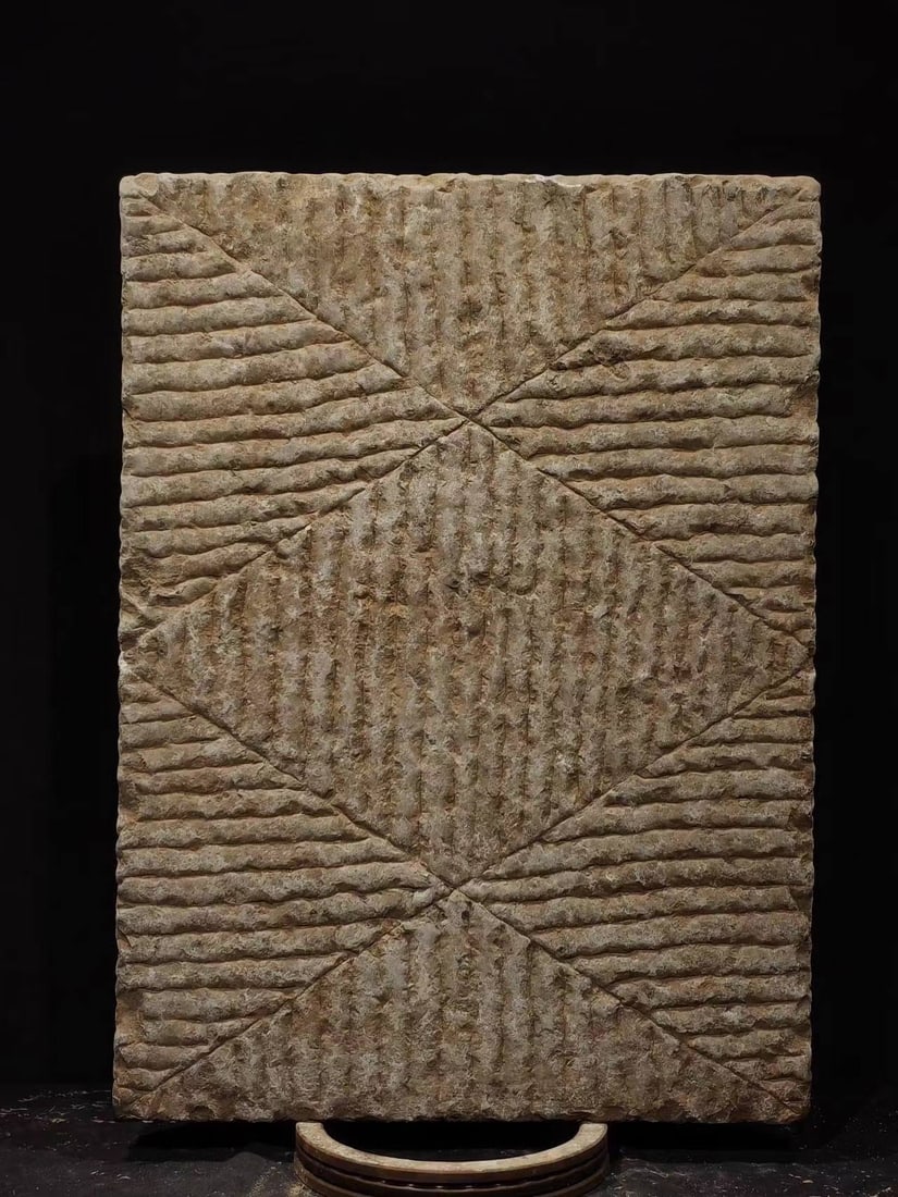 A Rare Limestone Figure Pattern Ornament - 9