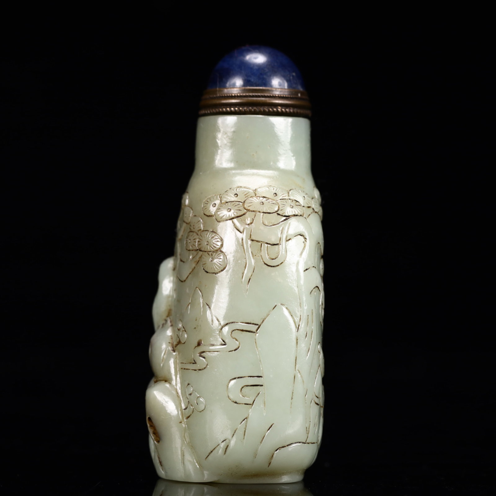 An Exquisite White Jade Figure Pattern Snuff Bottle - 3