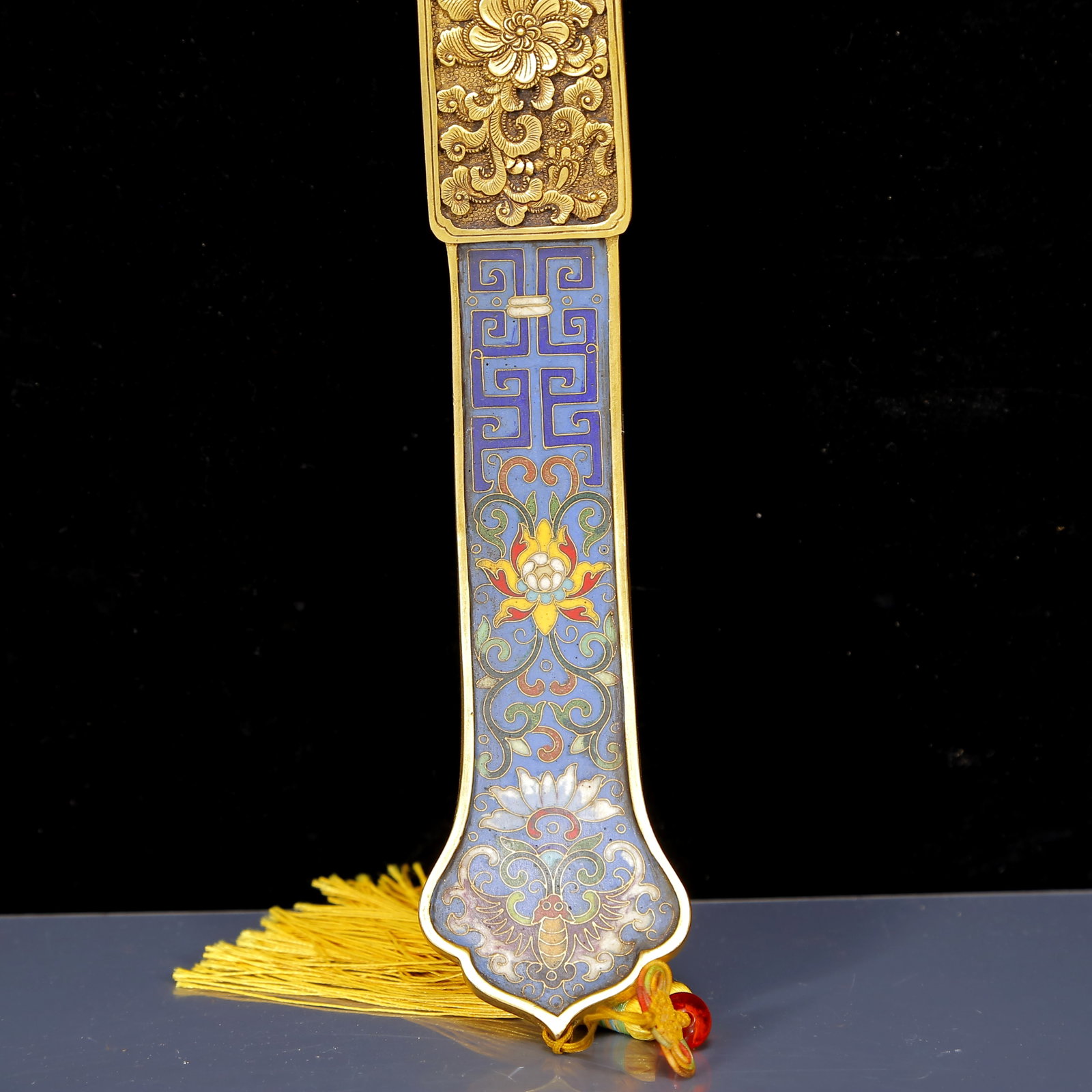 A Huge Cloisonne Dragon Pattern Ruyi - 4