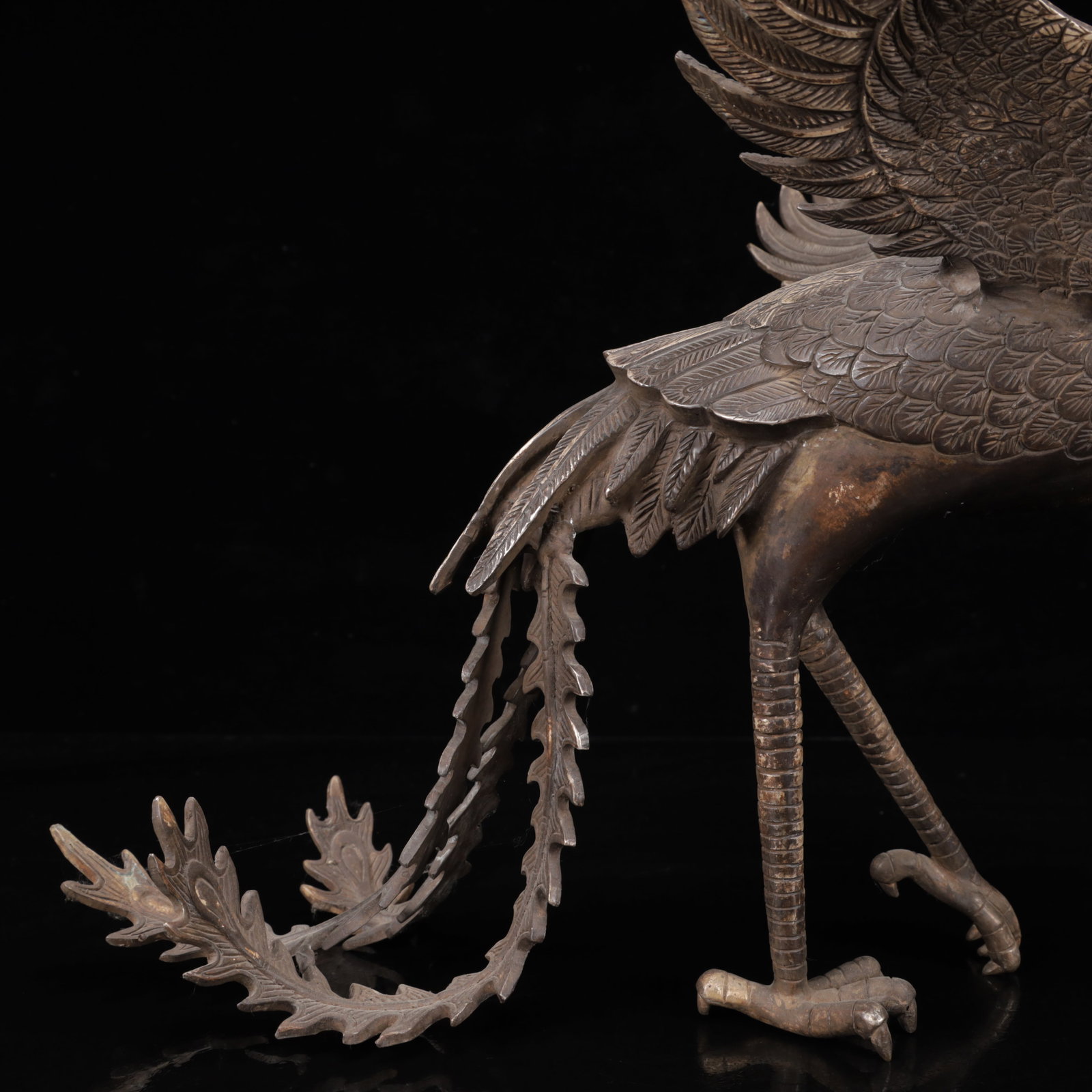 An Exquisite Silver-Plated Bronze Phoenix Ornament - 3