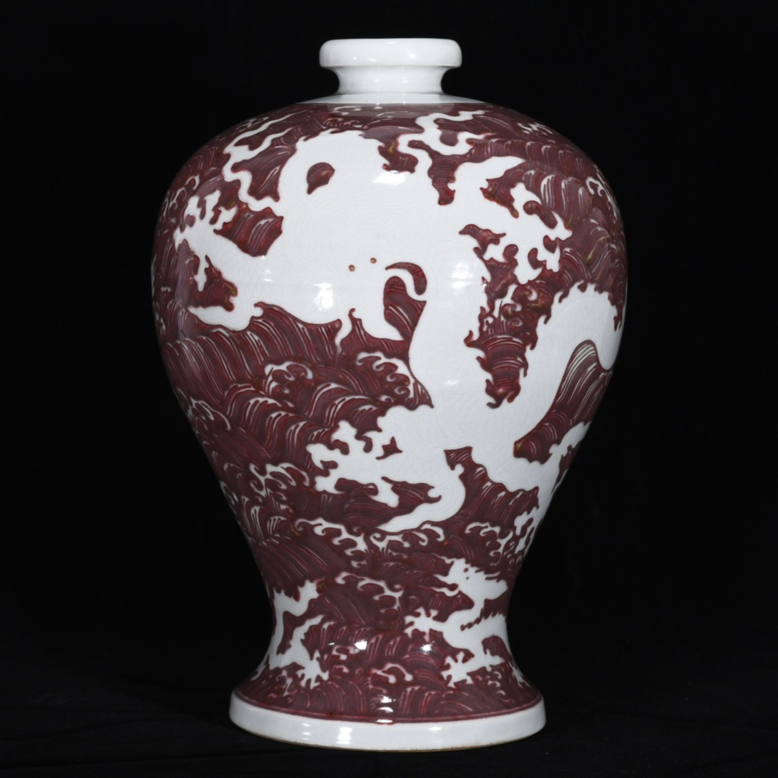 A Huge UnderGlazed-Red Dragon Pattern Vase - 3