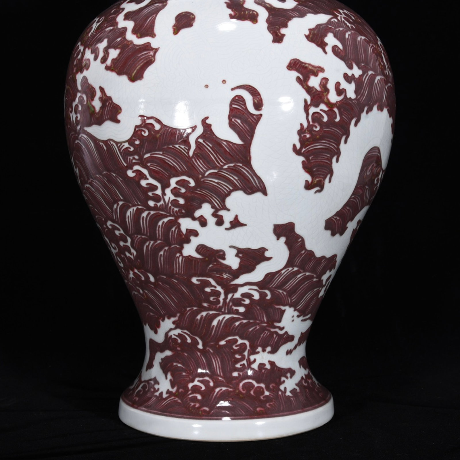 A Huge UnderGlazed-Red Dragon Pattern Vase - 6