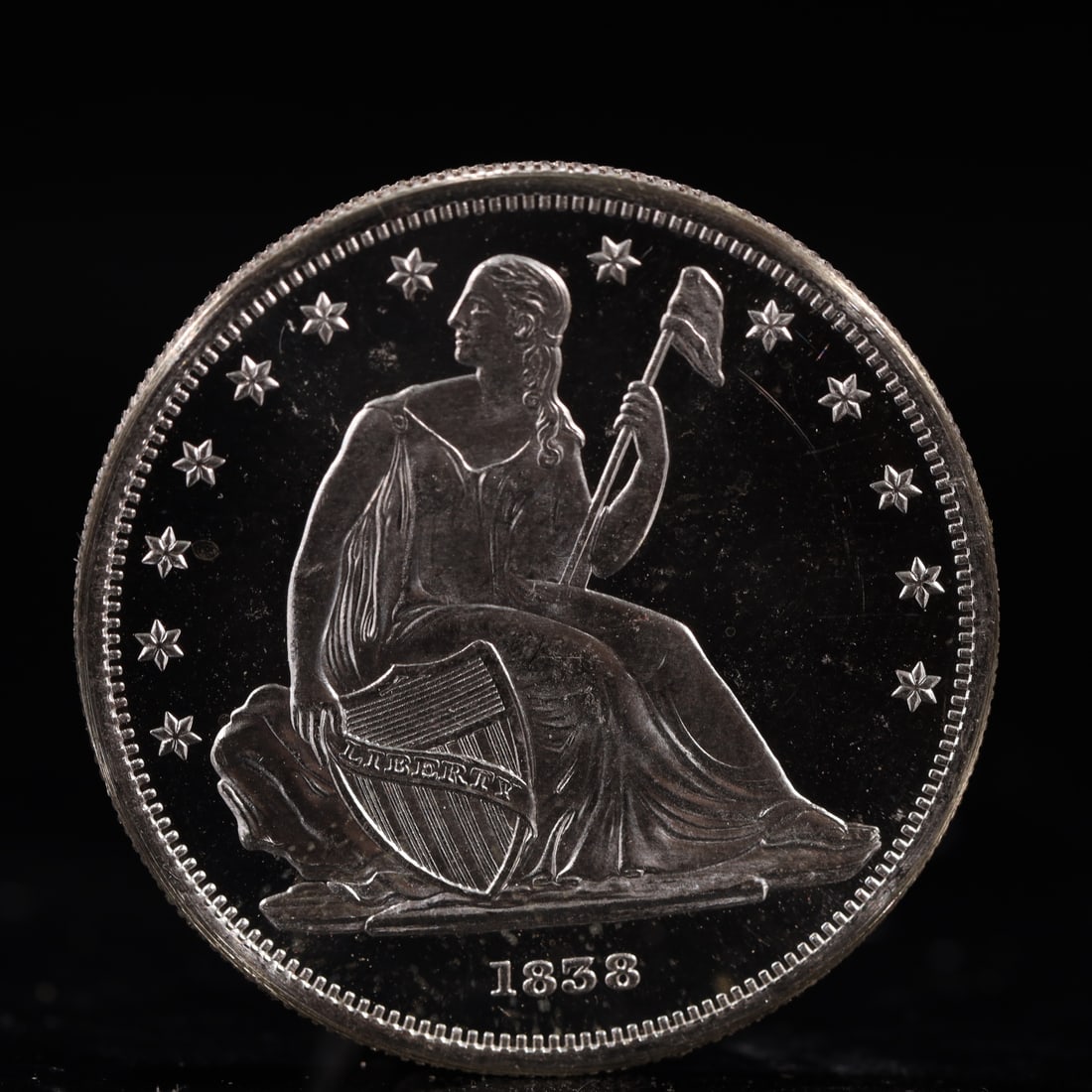USA One Dollar 1858 Coin: American coin. IN GOD WE TRUST / LIBERTY / 1858 / UNITED STATES OF AMERICA / ONE DOL. Weight:26.9g.