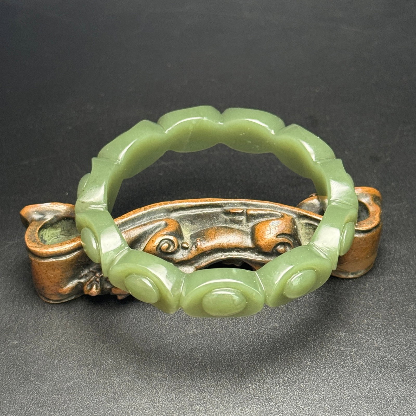 An Exquisite Green Jade Bracelet (1 of 7)