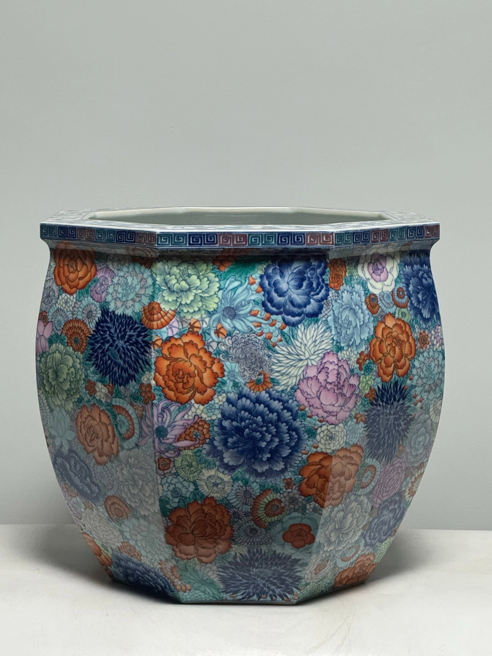 A Rare Doucai Flower Pattern Vat - 3
