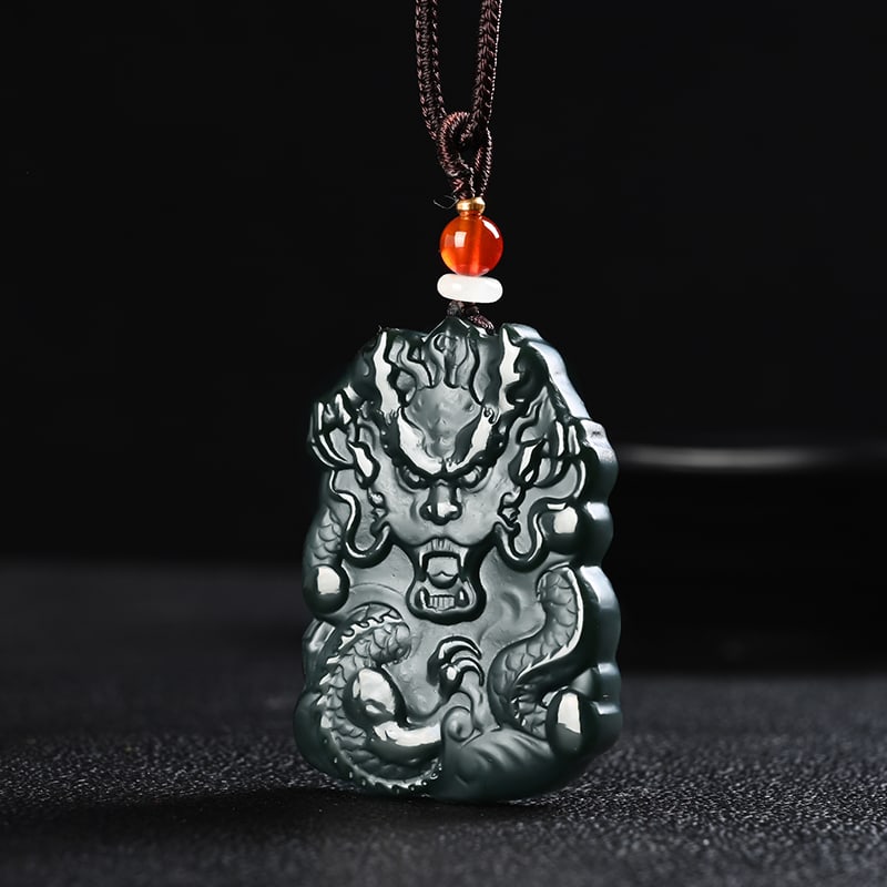 An Exquisite Cyan jade Dragon Pattern Pendant: An Exquisite Cyan jade Dragon Pattern Pendant,Size:49mmx35mmx8mm 青玉龙纹挂件