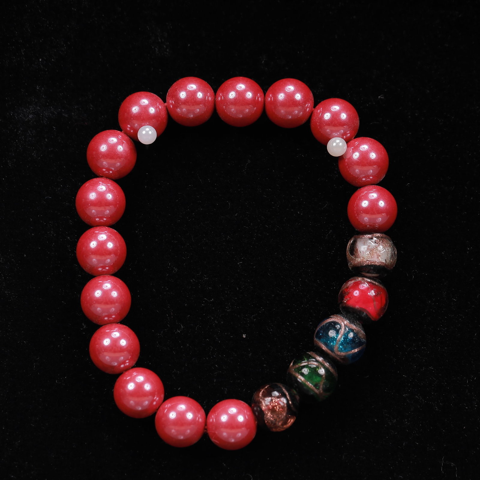 An Exquisite Cinnabar Bracelets - 7