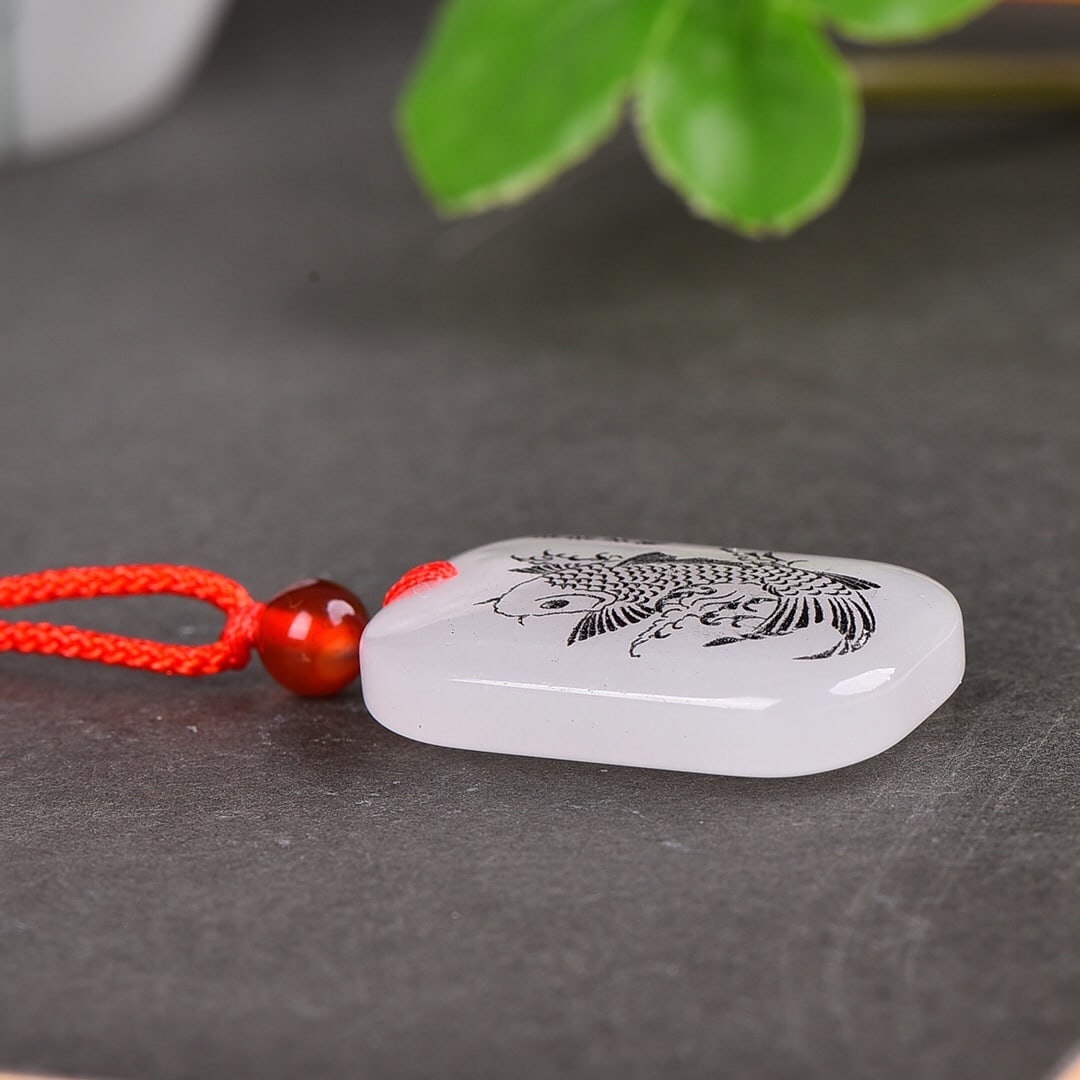 An Exquisite White Jade Fish Pattern Pendant - 5