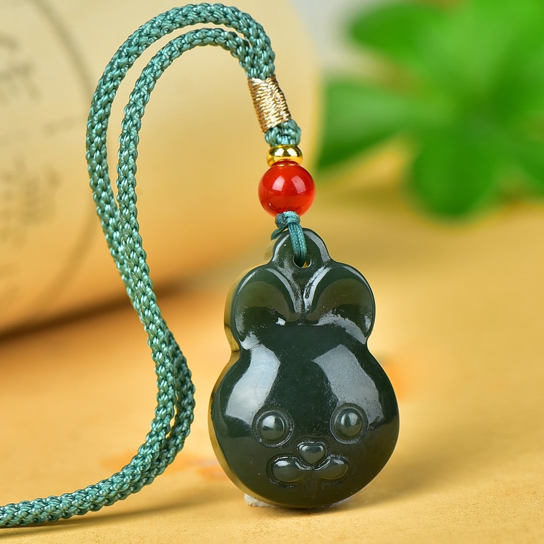 An Exquisite Jasper Rabbit Pattern Pendant - 3