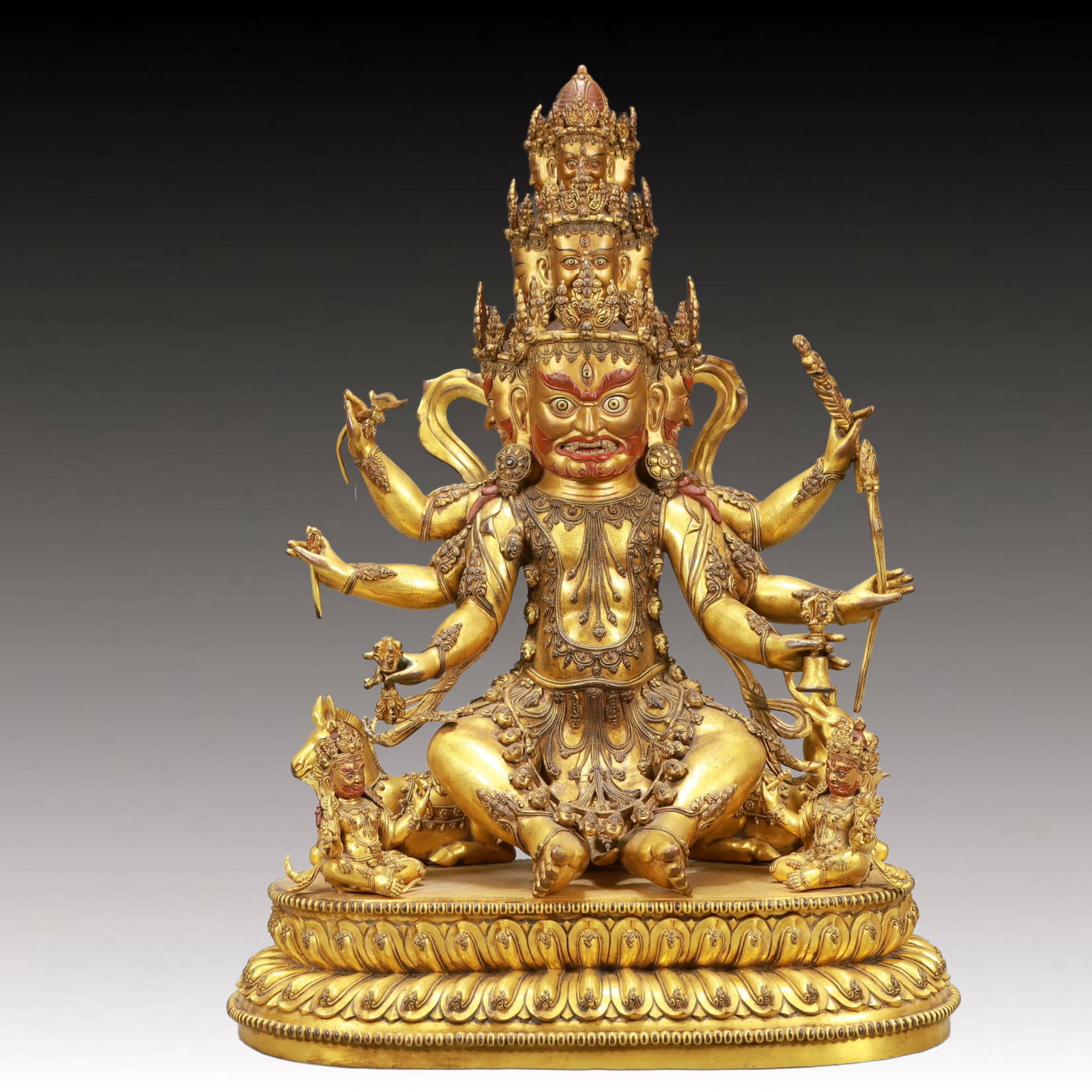 A Solemn Gilt Bronze Statue of Vajra (1 of 9)