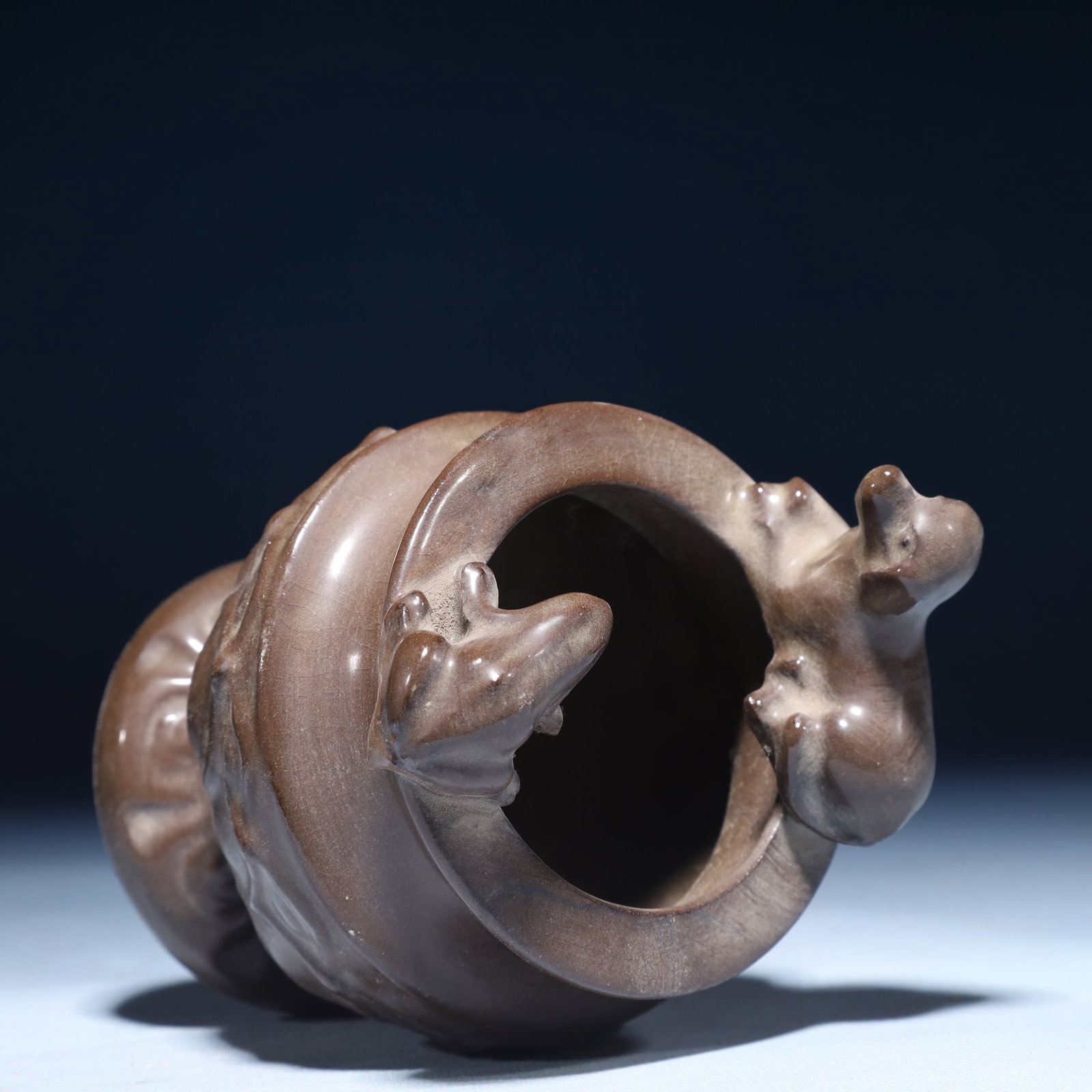 An Exquisite Brown Glazed Dog Pattern Jar - 6
