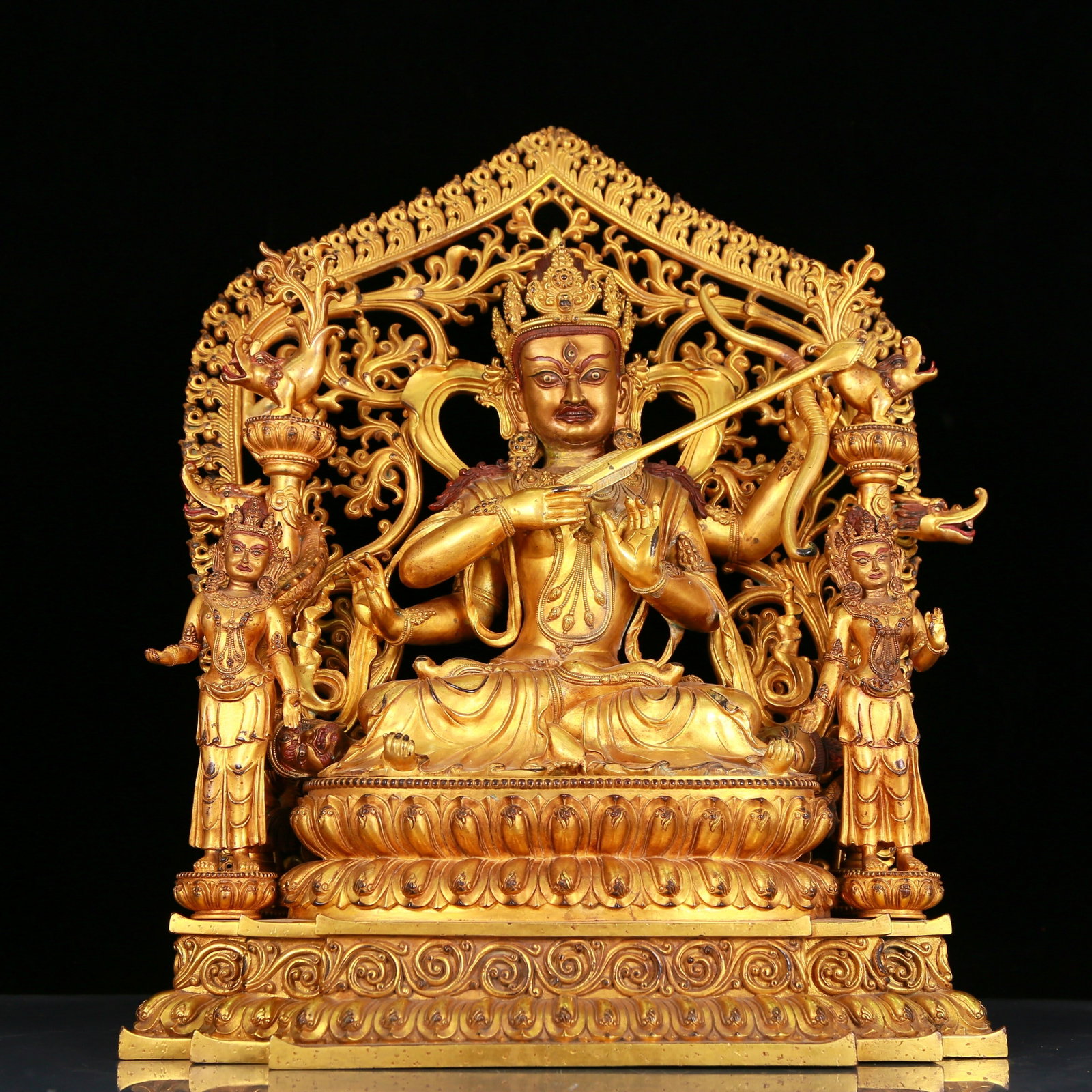 A Fabulous Gilt-Bronze Figure Of Four-Armed Dakini (1 of 14)
