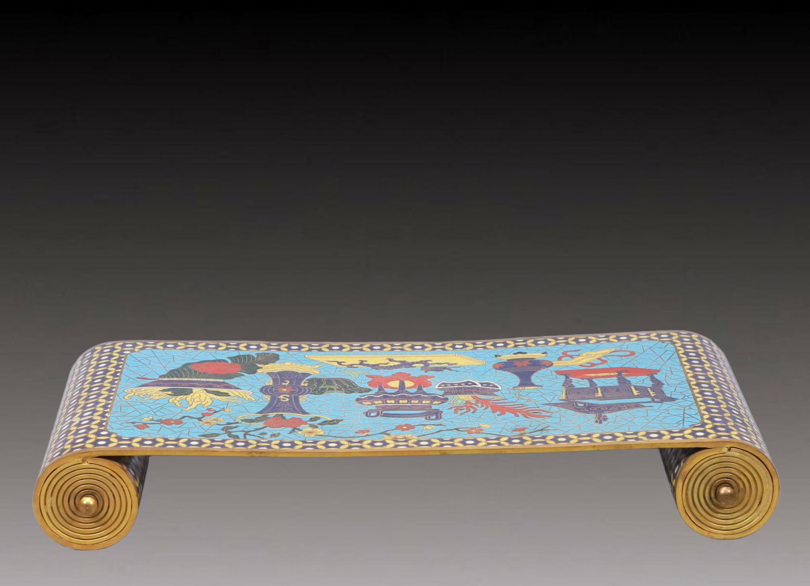 A Rare Cloisonne Flower Pattern End Table - 4