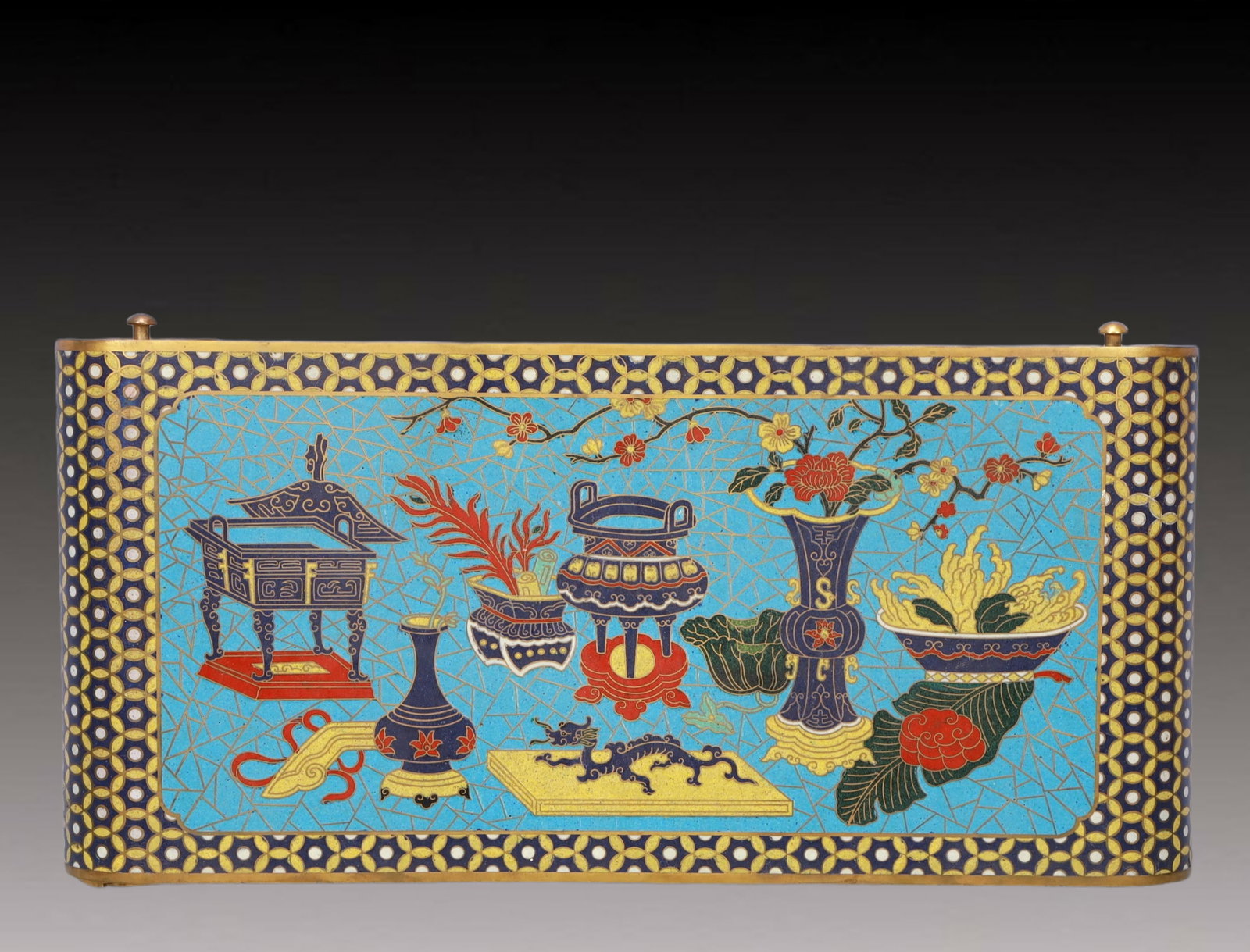 A Rare Cloisonne Flower Pattern End Table - 6