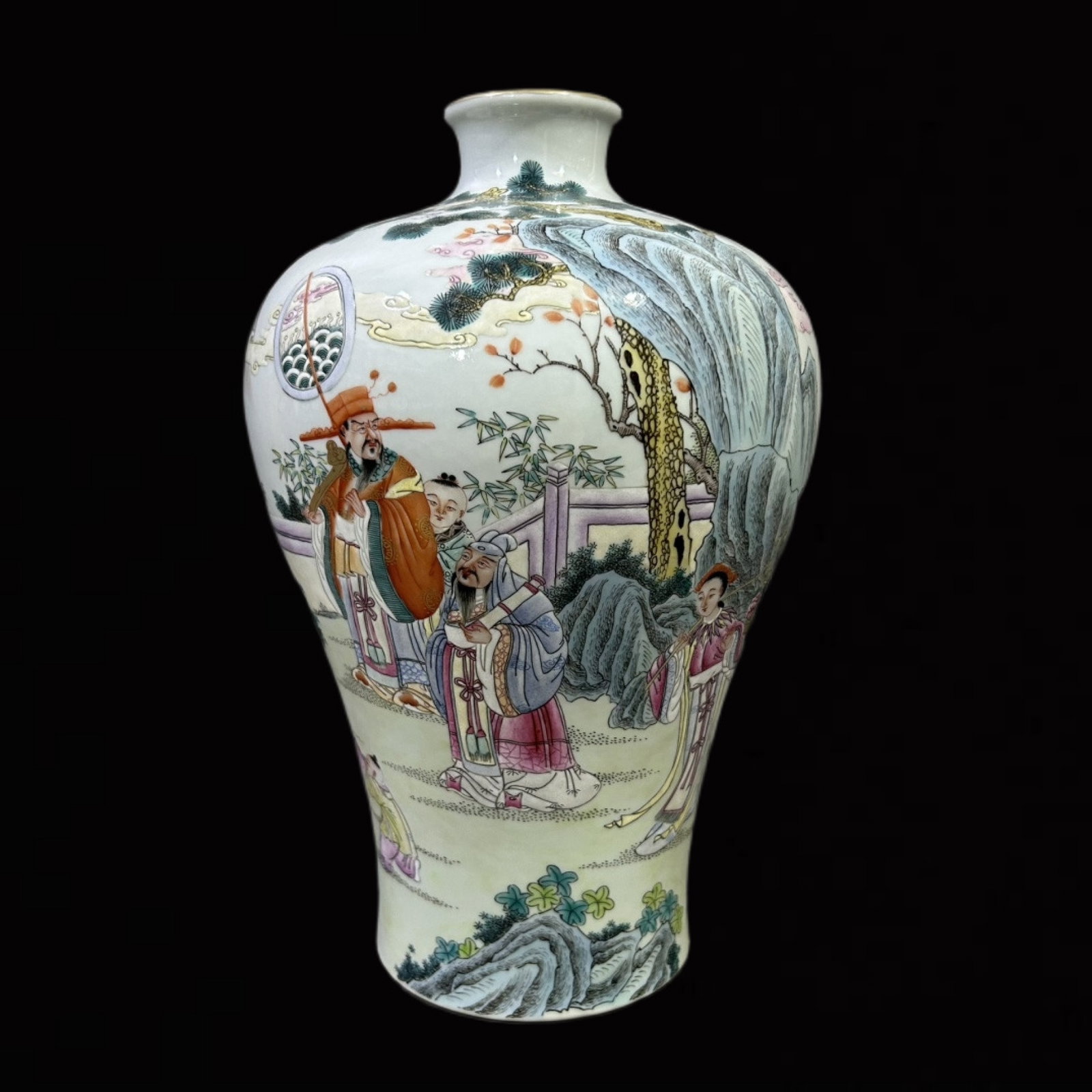 An Exquisite Famille-Rose Character and Story Pattern Vase (1 of 7)