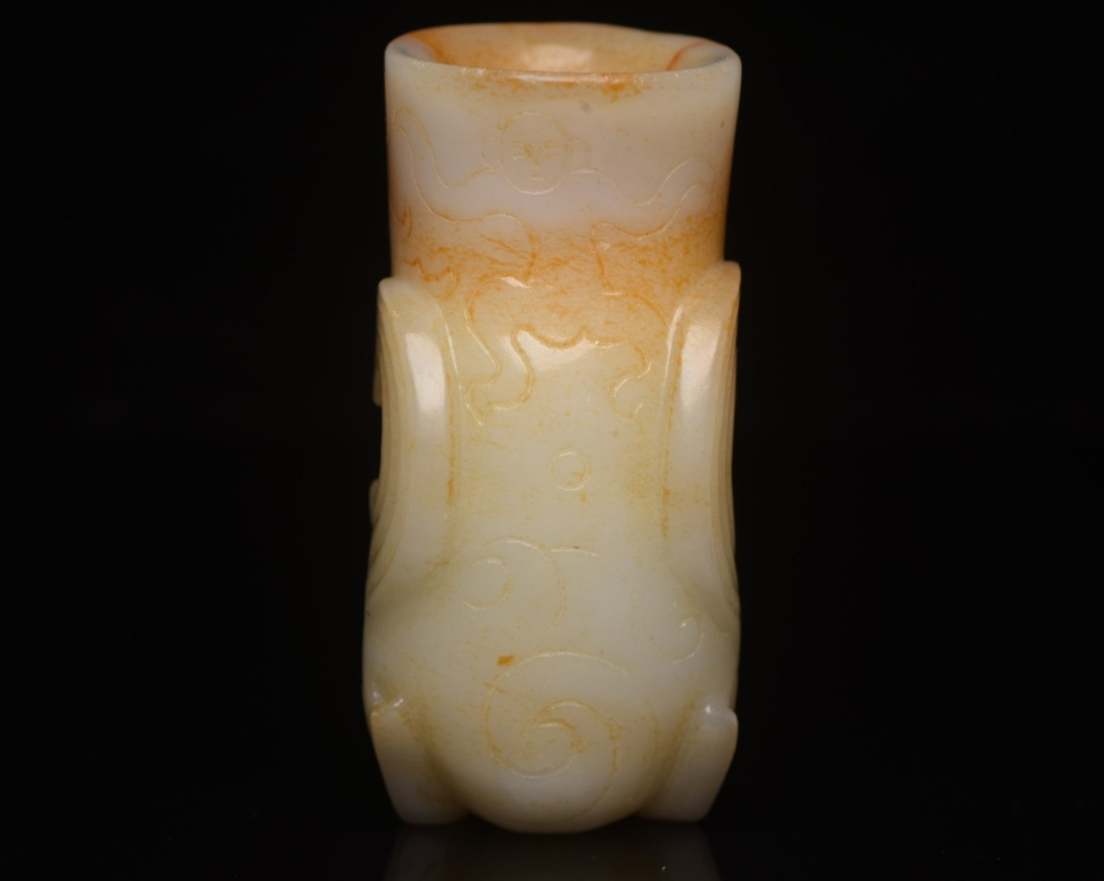 An Exquisite White Jade Auspicious Beast Pattern Cup - 4