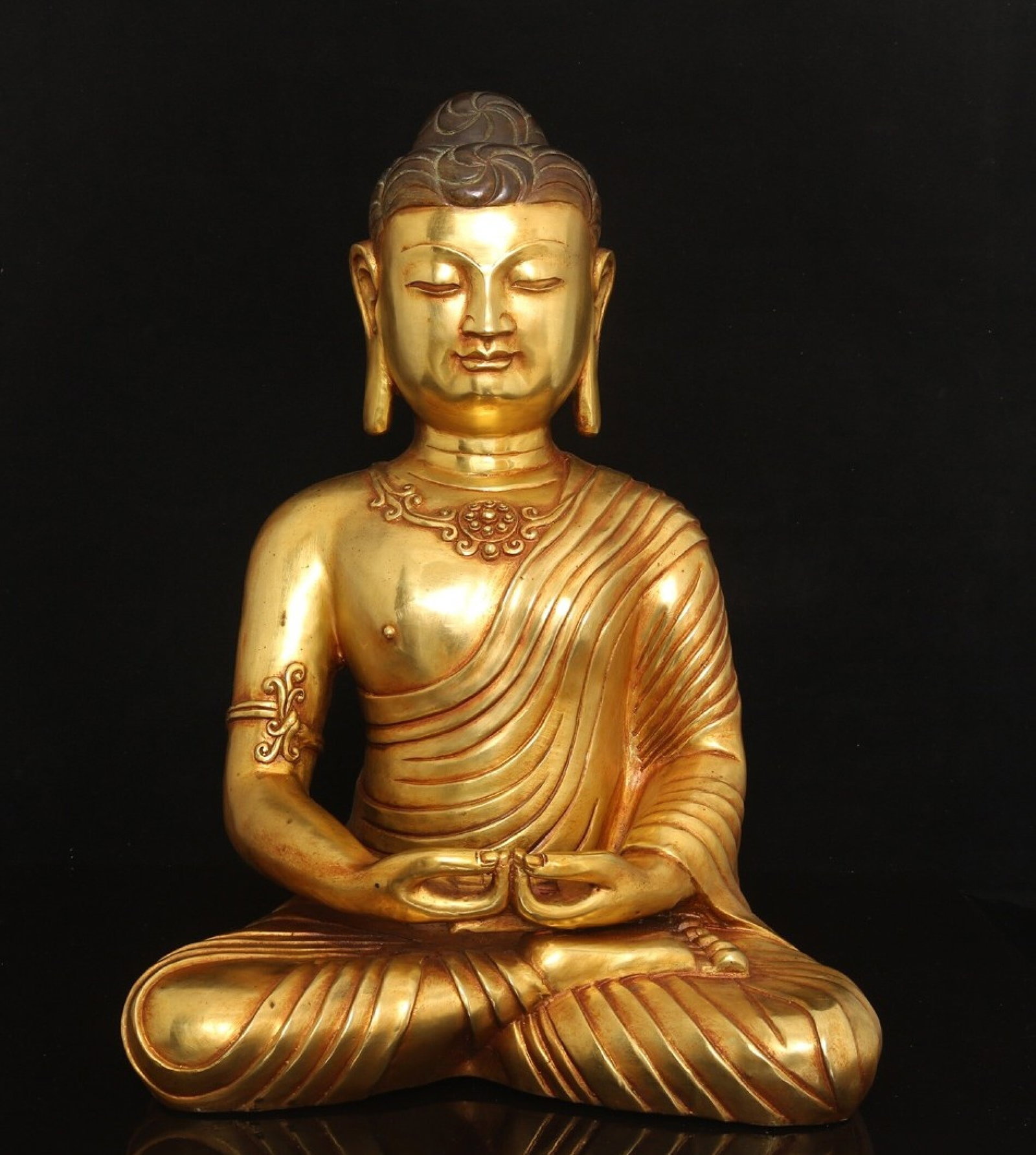 A Solemn Gilt Bronze Buddha Statue (1 of 9)