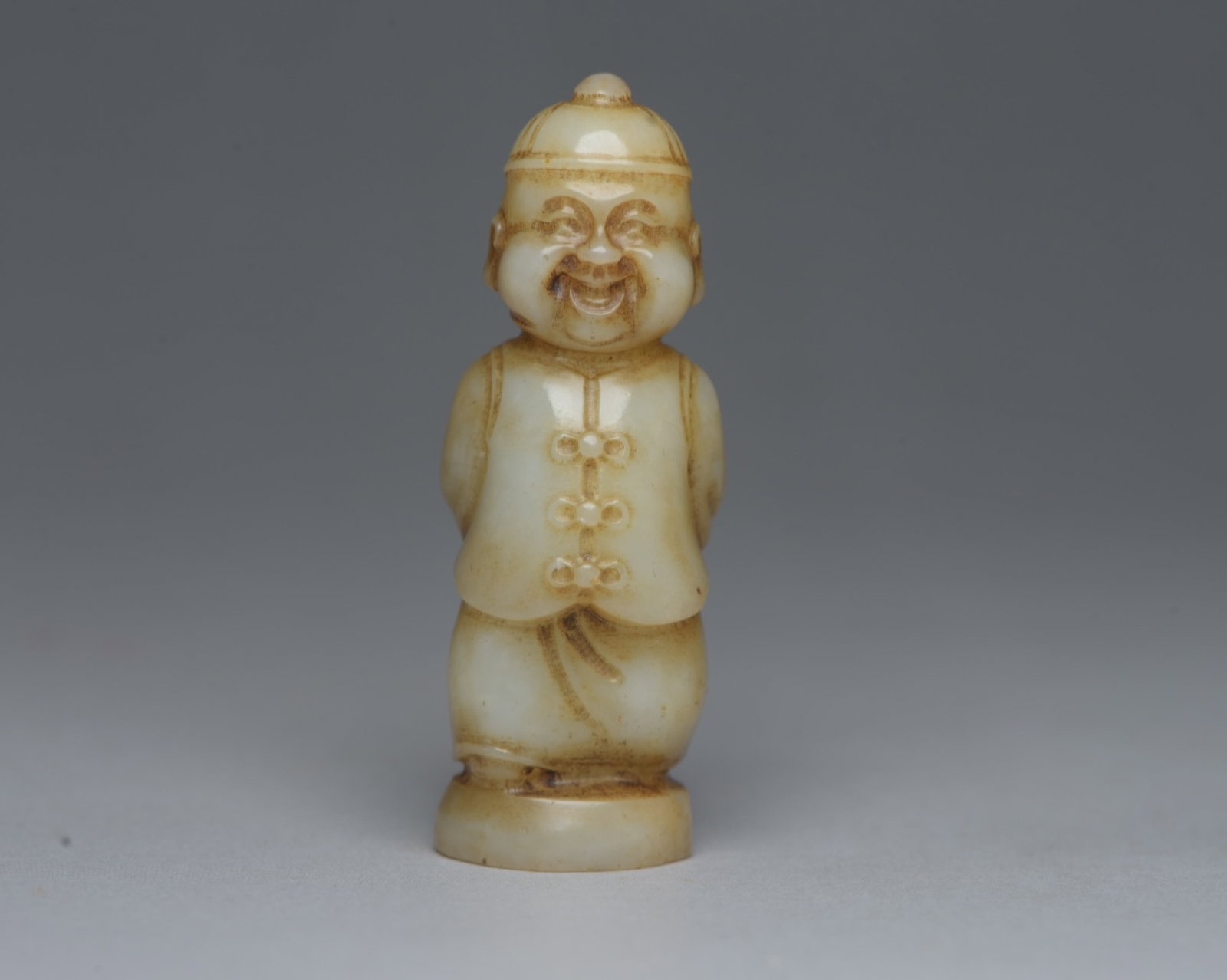 An Exquisite White Jade Figure Ornament: An Exquisite White Jade Figure Ornament,Qing Dynasty,China,Size:2.1inx0.7inx0.7in,Weight:26g 白玉人物摆件,中国清代