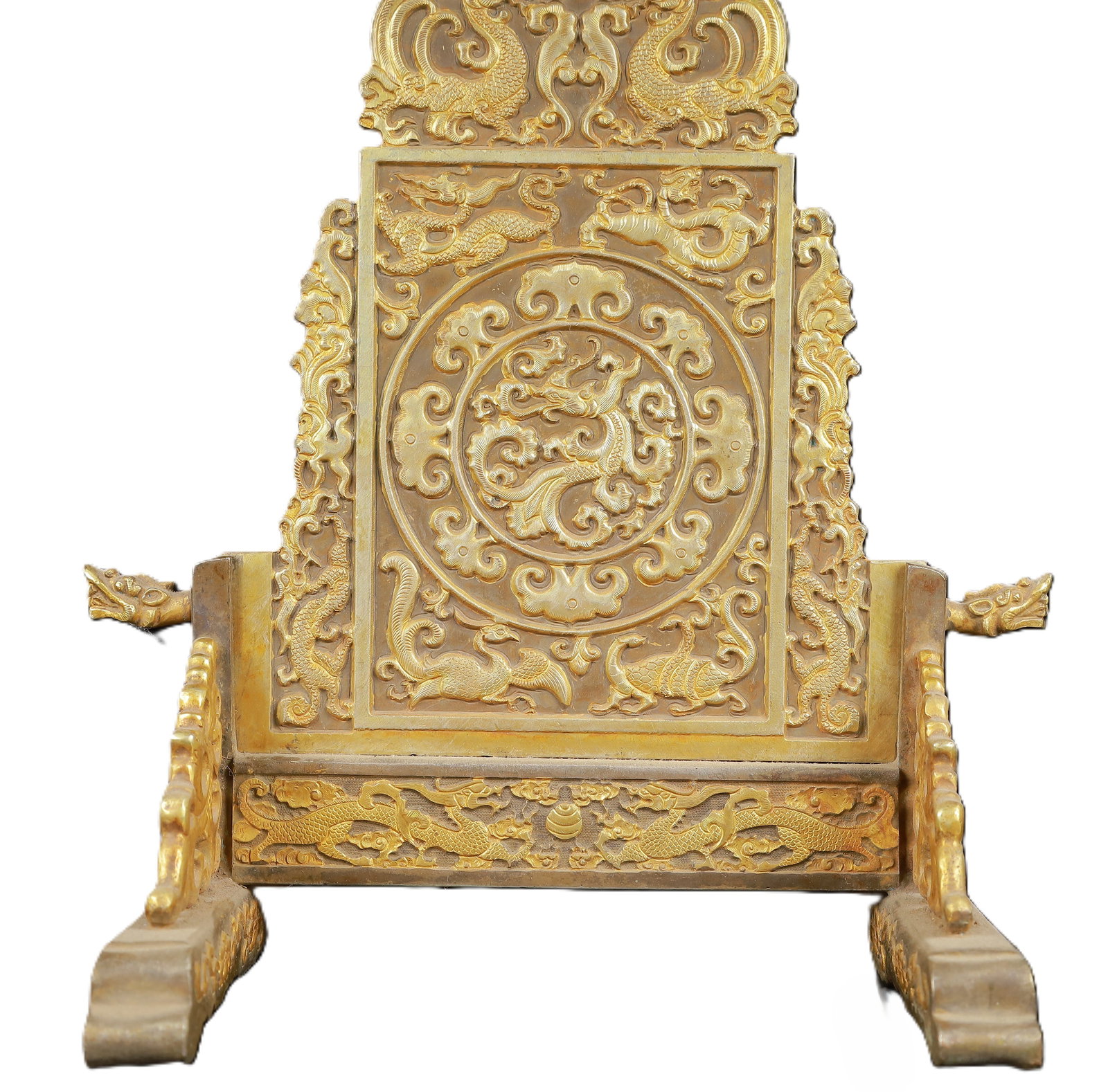 An Exquisite Gilt Silver Auspicious Beast Pattern Screen - 3