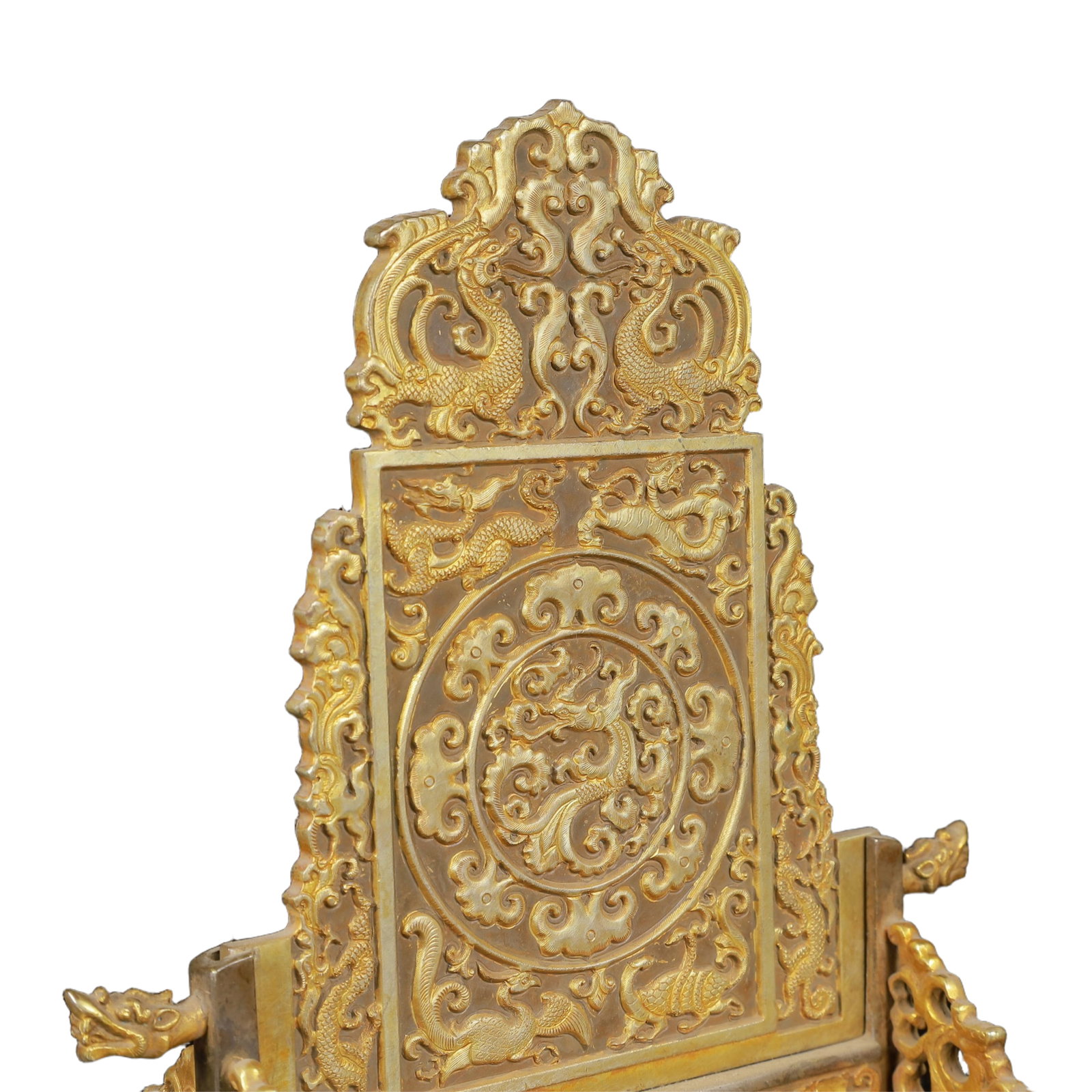 An Exquisite Gilt Silver Auspicious Beast Pattern Screen - 7
