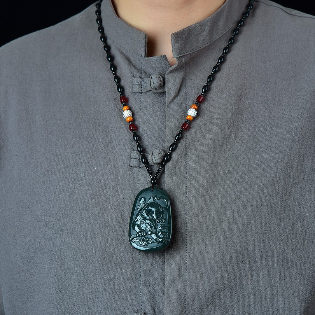 An Exquisite Jasper Tiger Pattern Pendant (1 of 5)
