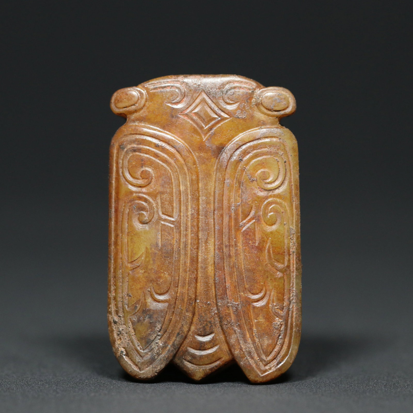 An Exquisite Archaic Jade Cicada Pendant: An Exquisite Archaic Jade Cicada Pendant,Western Zhou Dynasty,China,Size:2.3inx1.4inx0.5in,Weight:53.2g