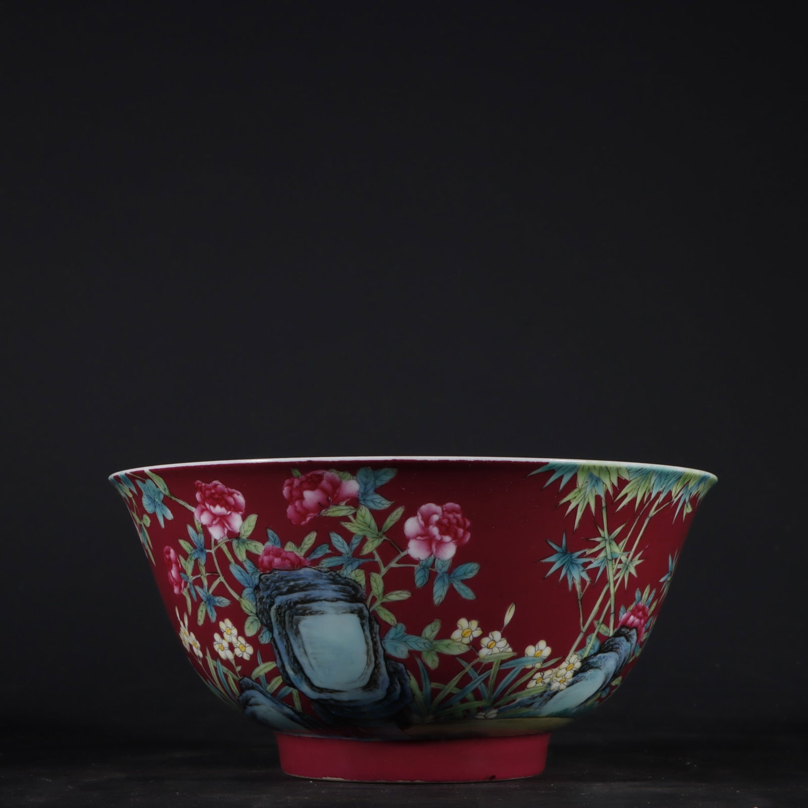 An Exquisite Enamel Flower Pattern Bowl,with poem (1 of 9)