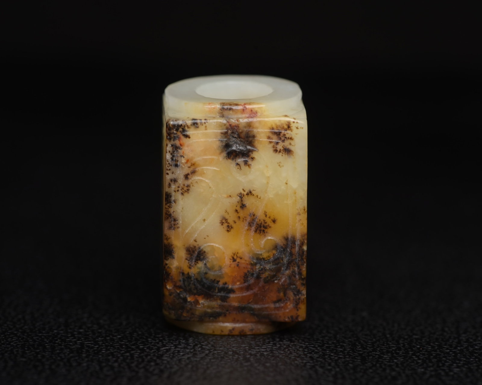 An Exquisite White Jade Auspicious Cloud Pattern Jade Cong - 2