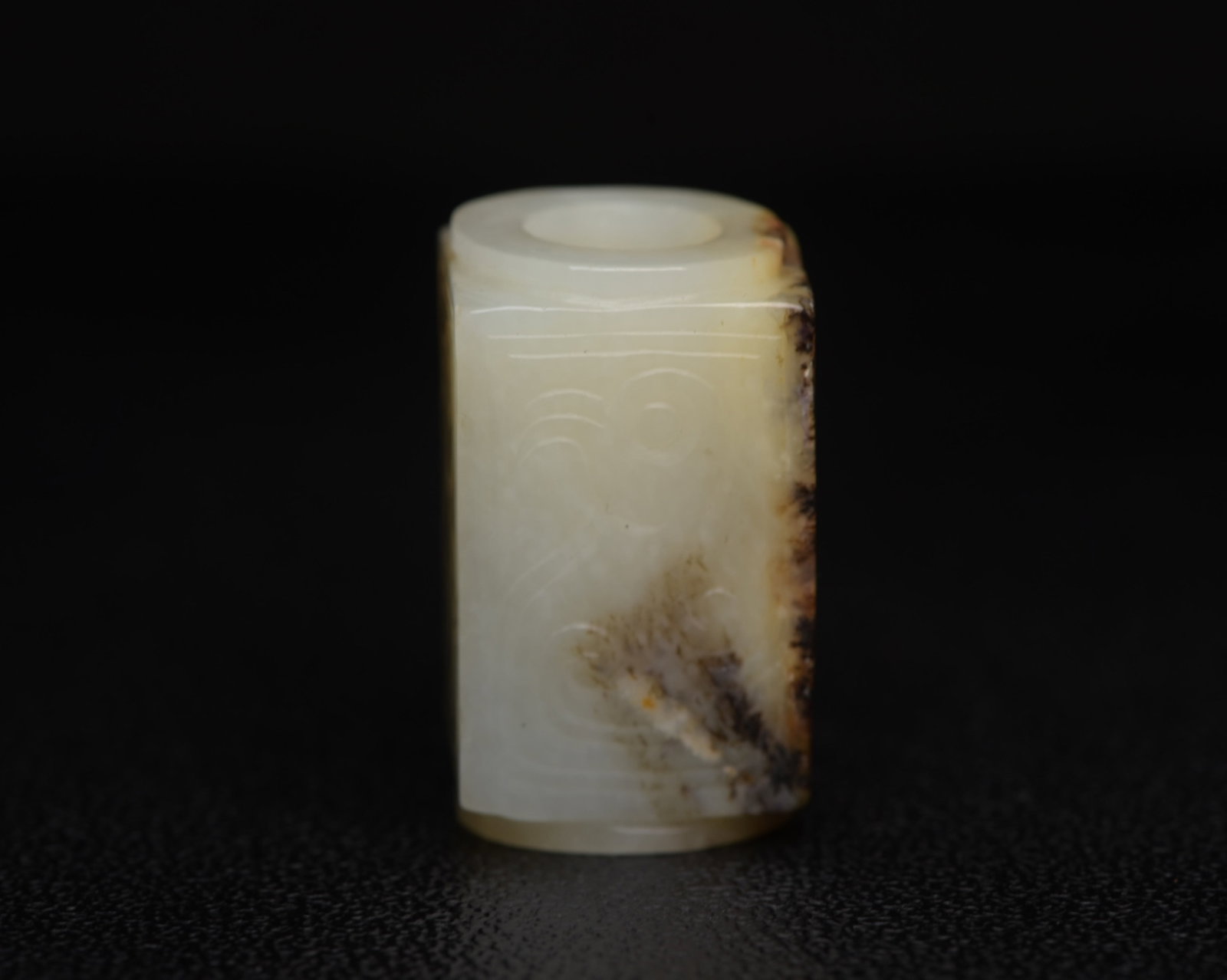 An Exquisite White Jade Auspicious Cloud Pattern Jade Cong - 3
