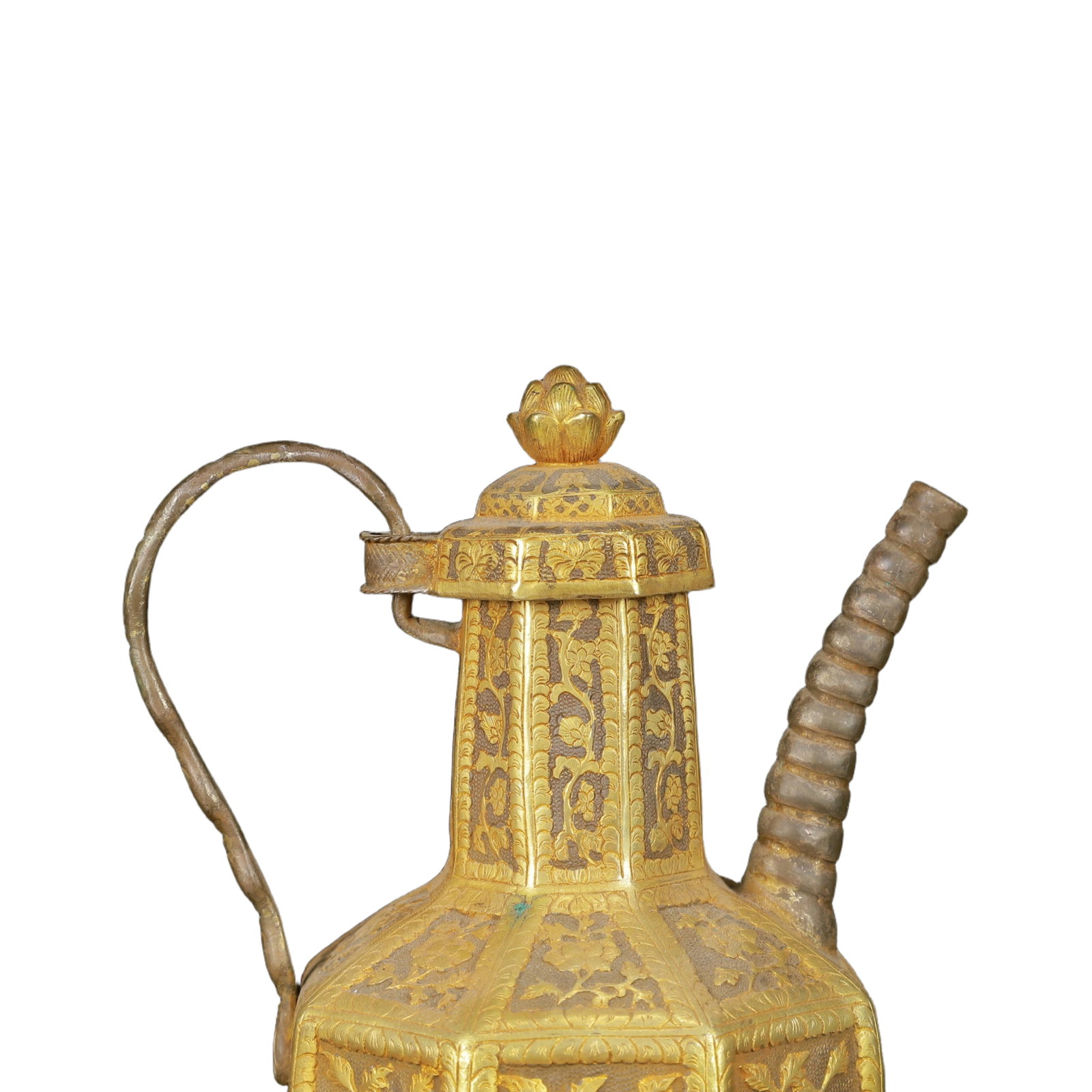 An Exquisite Gilt Silver Lotus Pattern Ewer - 2