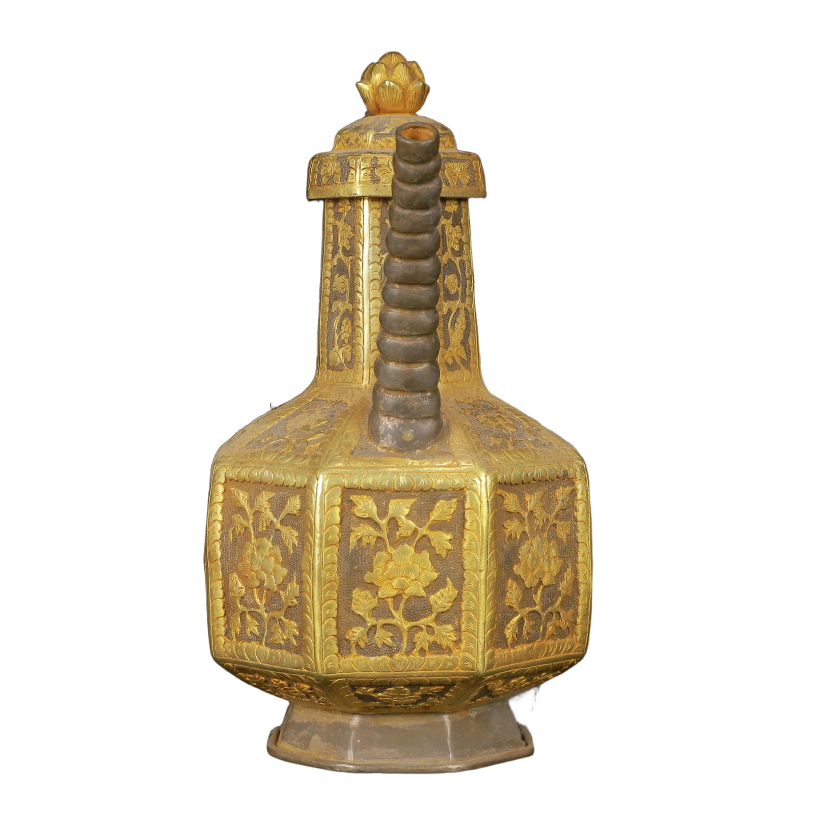 An Exquisite Gilt Silver Lotus Pattern Ewer - 5