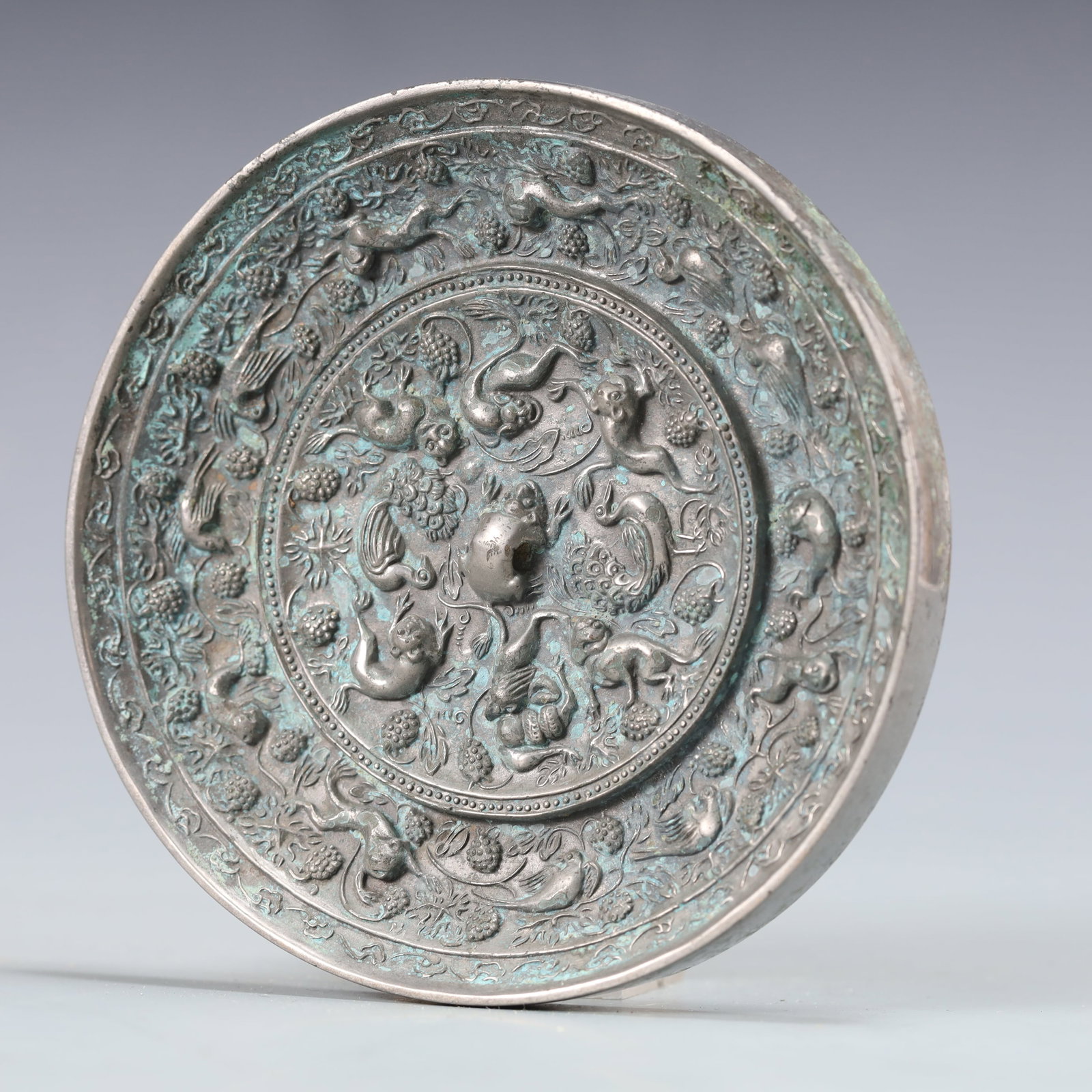 An Archaic Bronze Auspicious Beast Pattern Mirror - 4