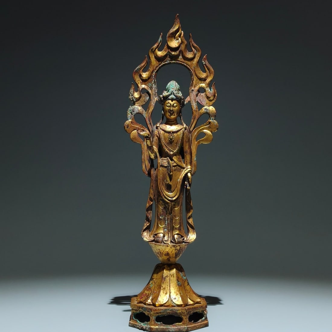 A Solemn Gilt Bronze Statue of Bodhisattva (1 of 9)