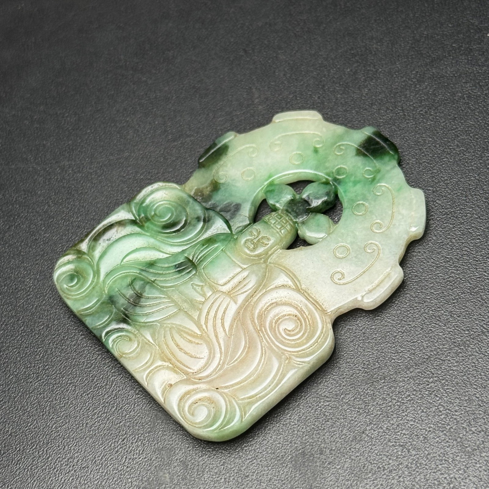 An Exquisite Jadeite Figure Pattern Ornament - 5