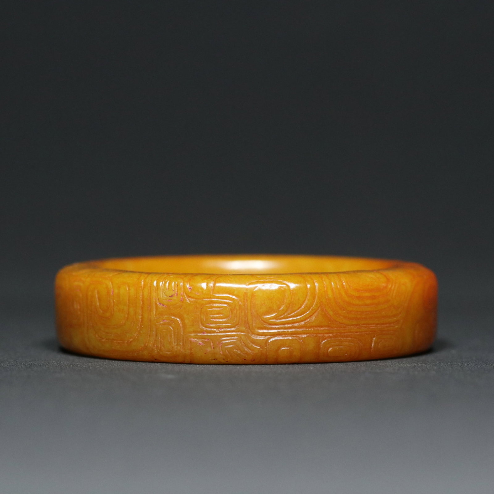 An Exquisite Archaic Jade Dragon and Phoenix Pattern Bracelet: An Exquisite Archaic Jade Dragon and Phoenix Pattern Bracelet,Western Zhou Dynasty,China,Size:3.1inx0.7inx2.3in,Weight:104.6g