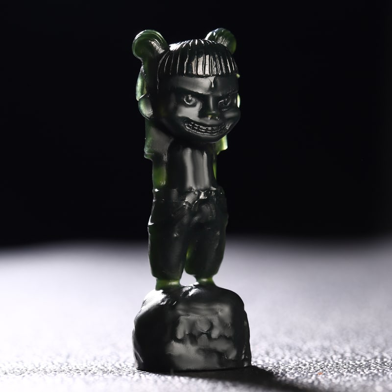 An Exquisite Cyan jade Figure Ornament: An Exquisite Cyan jade Figure Ornament,Size:57mmx20mmx18mm 青玉人物摆件