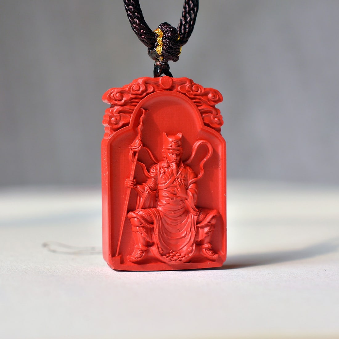 An Exquisite Cinnabar Figure Pattern Pendant - 4