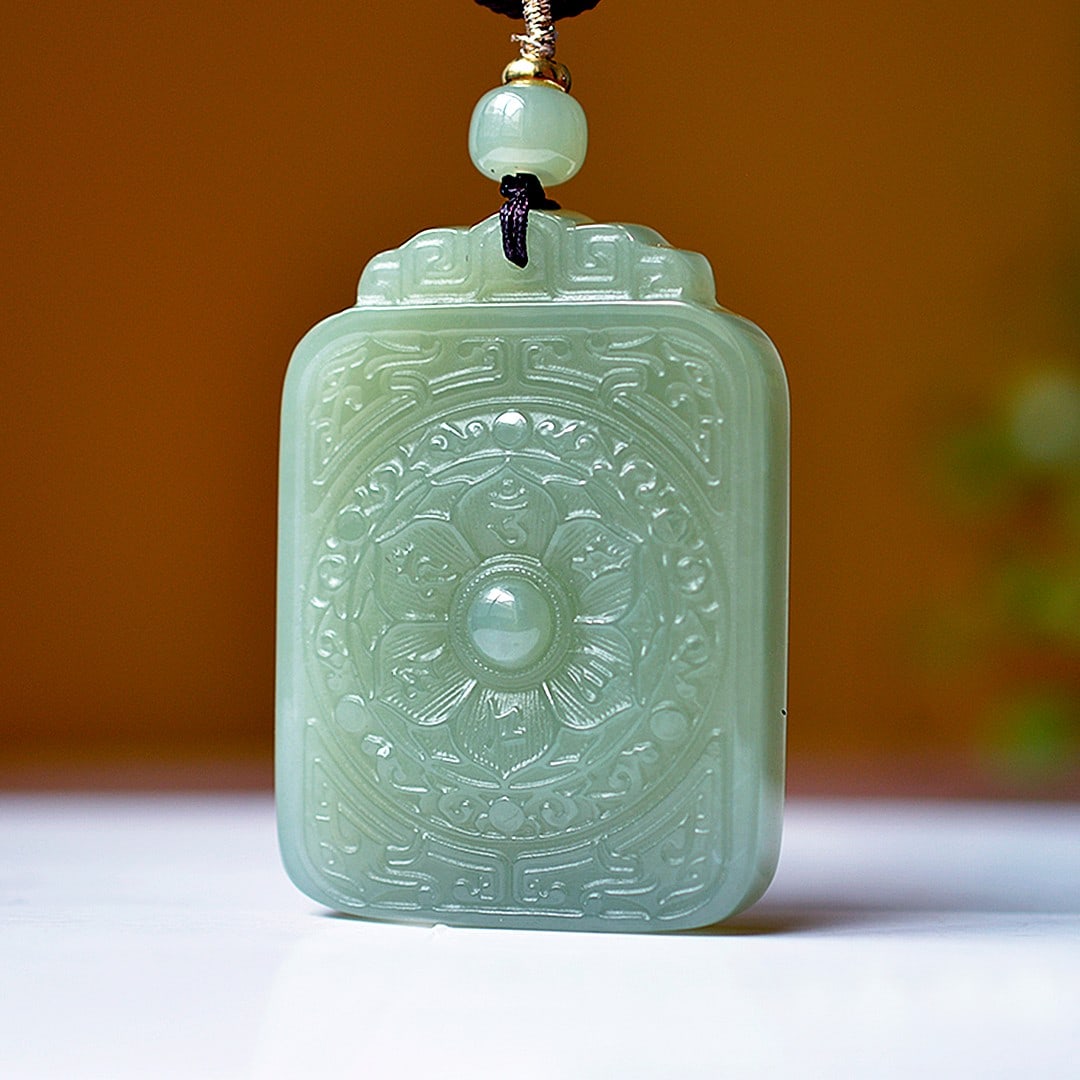 An Exquisite Greenish Jade Pendant: An Exquisite Greenish Jade Pendant,Size:34mmx49mm 青玉挂件
