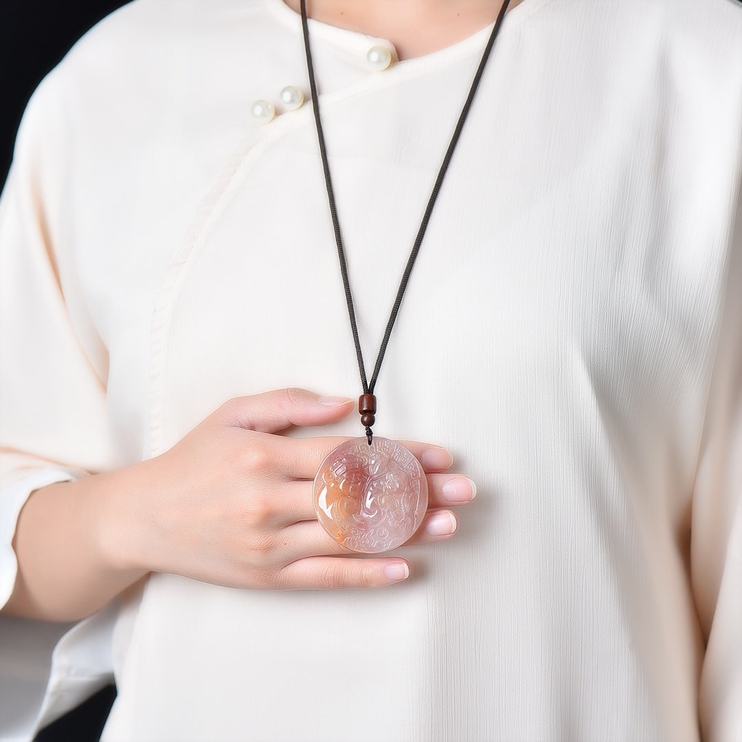 An Exquisite Red Jade Figure Pattern Pendant: An Exquisite Red Jade Figure Pattern Pendant,Size:50mmx50mm 红玉人物纹挂件