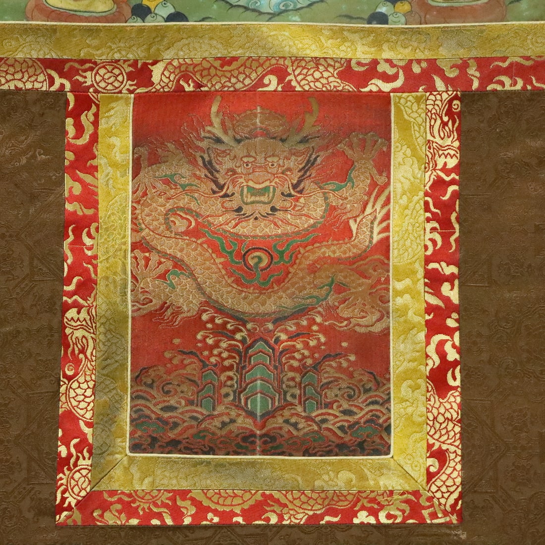 A Rare Brocade Painted Color Statue of Dakini Tangka - 8