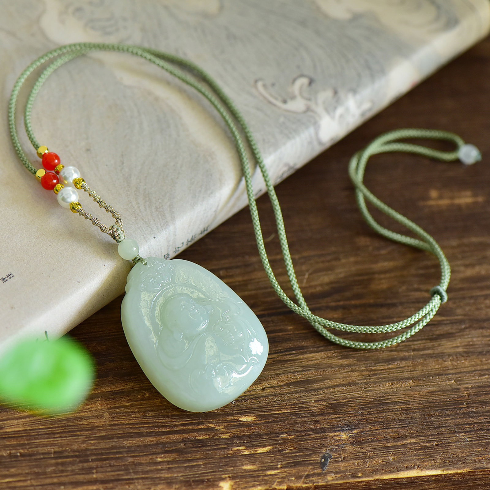 An Exquisite White Jade Maitreya Buddha Pendant - 4