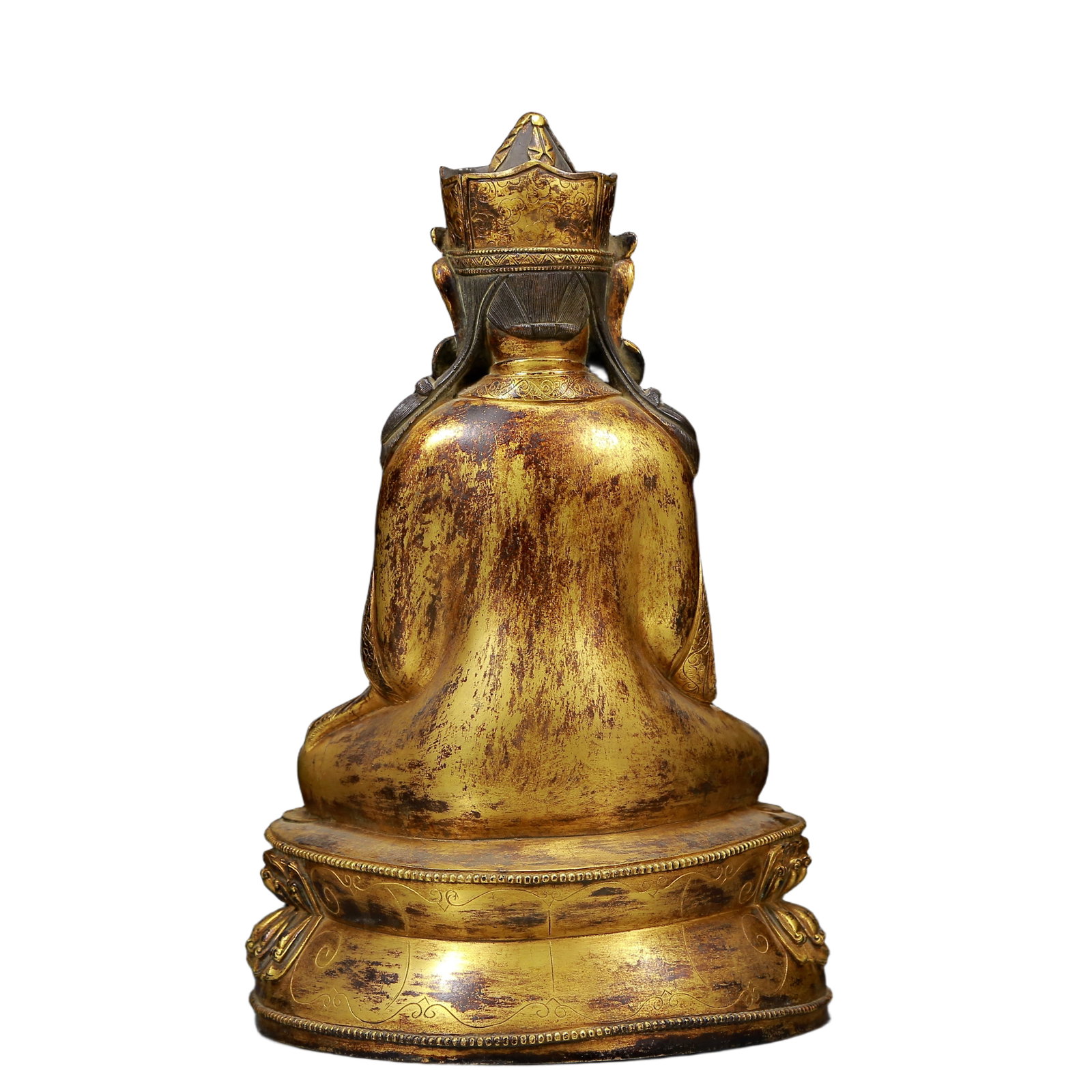 A Solemn Gilt Bronze Statue of Padma Sambhava - 8
